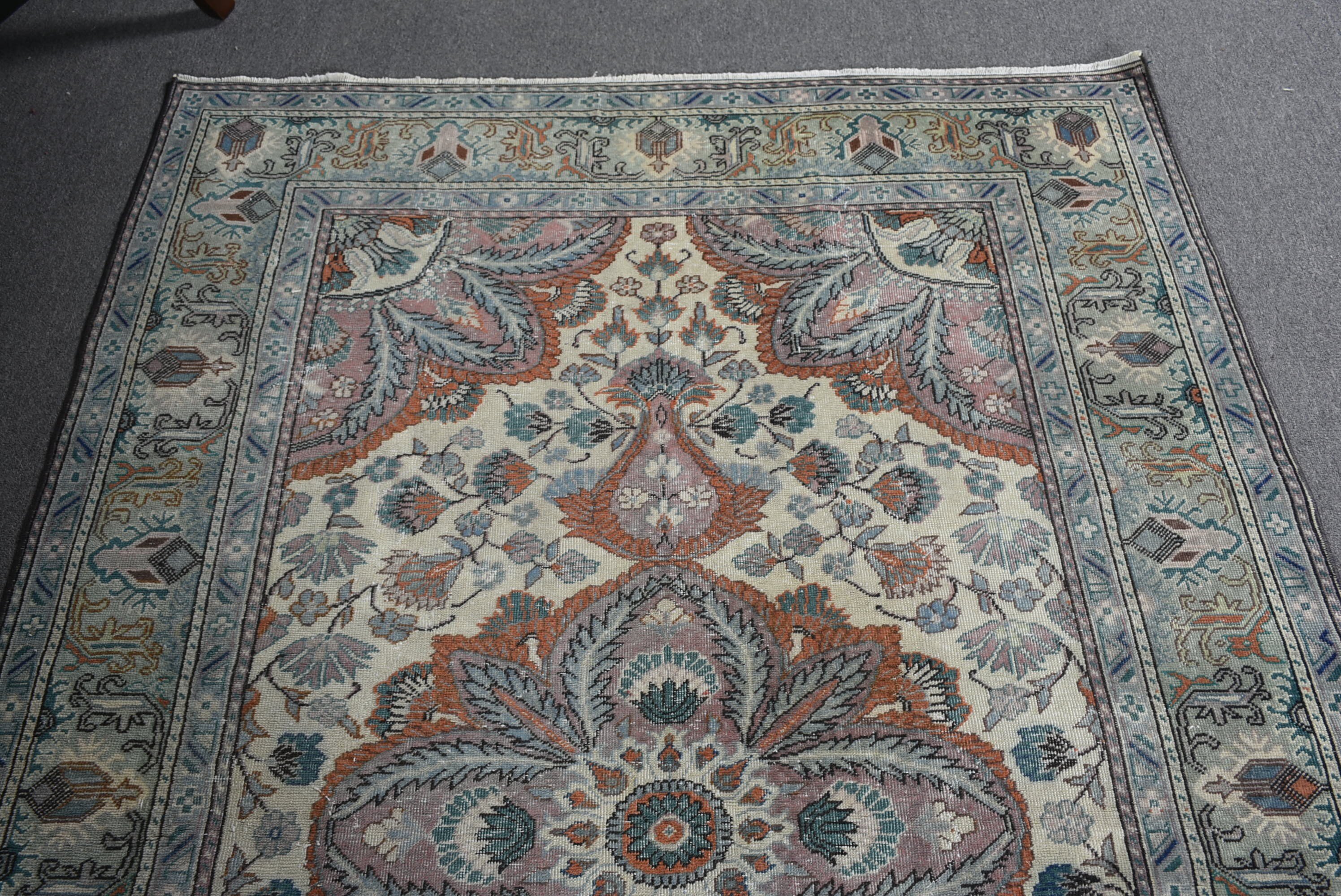 Fas Halıları, Oryantal Halılar, Yemek Odası Halısı, Türk Halısı, Yer Halısı, Vintage Halı, Boho Halıları, Yeşil Ev Dekor Halısı, 4,8x7,5 ft Alan Halıları