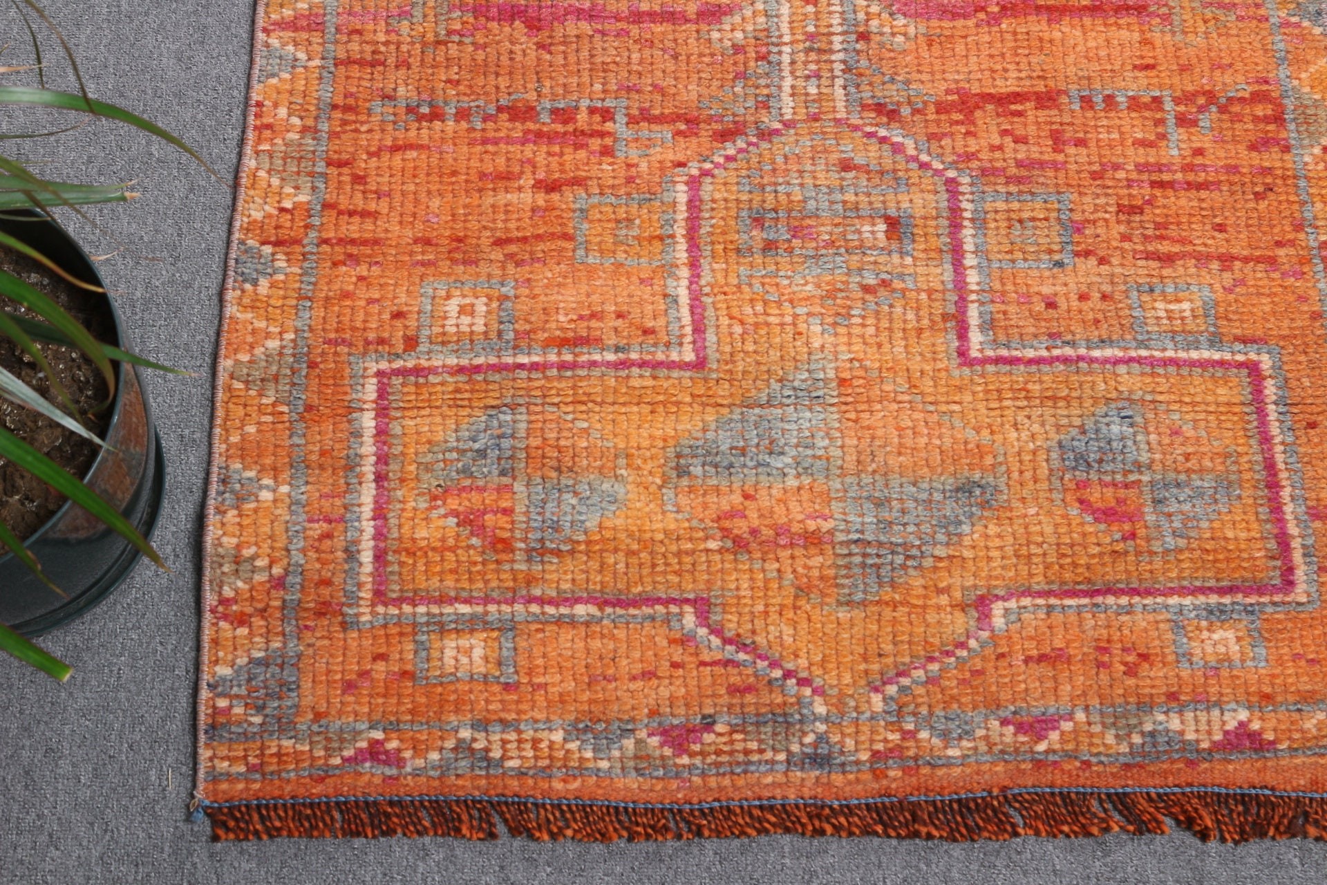 Kitchen Rug, Stair Rugs, Office Rug, Turkish Rug, 2.4x13.8 ft Runner Rug, Moroccan Rug, Rugs for Runner, Vintage Rugs, Orange Anatolian Rug