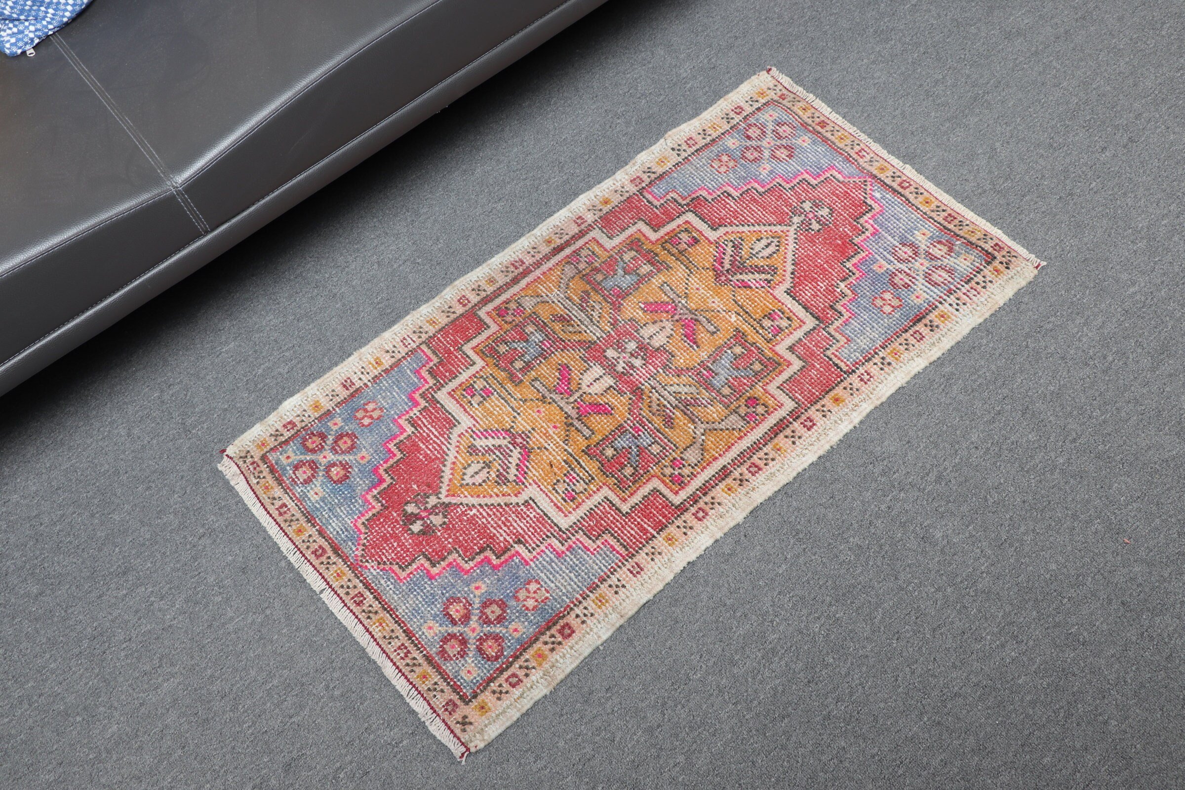 Kapı Paspası Halısı, Vintage Halı, Soğuk Halı, Eski Halı, Kırmızı Antika Halı, Araba Paspas Halıları, 1.8x3.1 ft Küçük Halı, Türk Halısı, Banyo Halıları