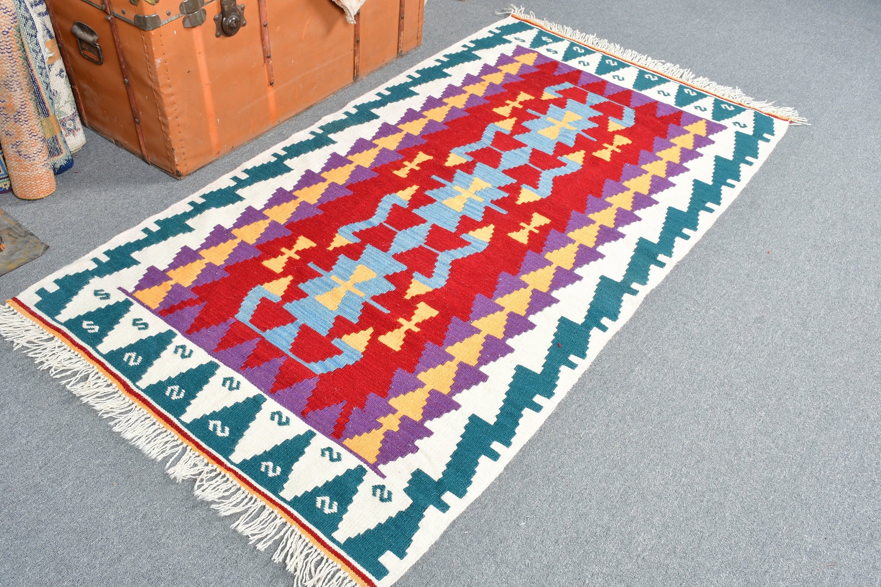 Oryantal Halı, 3.3x6.1 ft Aksan Halı, Eski Halı, Beyaz Antika Halı, Vintage Halı, Kilim, Çocuk Halıları, Türk Halısı, Yer Halısı, Yatak Odası Halıları