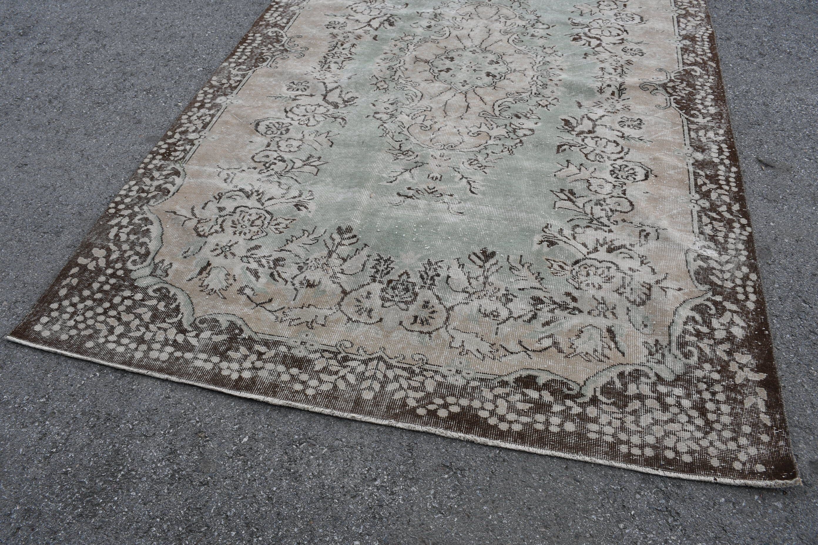 Vintage Halılar, Yemek Odası Halısı, El Dokuma Halılar, Salon Halısı, Yeşil Fas Halıları, 6.2x9.8 ft Büyük Halı, Mutfak Halıları, Yün Halılar, Türk Halısı