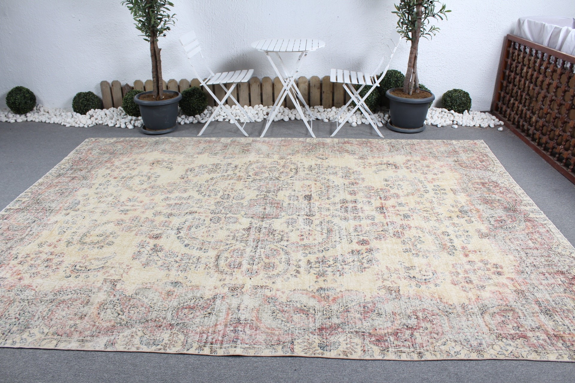 Vintage Rug, Living Room Rugs, Home Decor Rugs, Turkish Rug, Salon Rug, 7.9x10.7 ft Oversize Rug, Beige Antique Rug, Old Rug