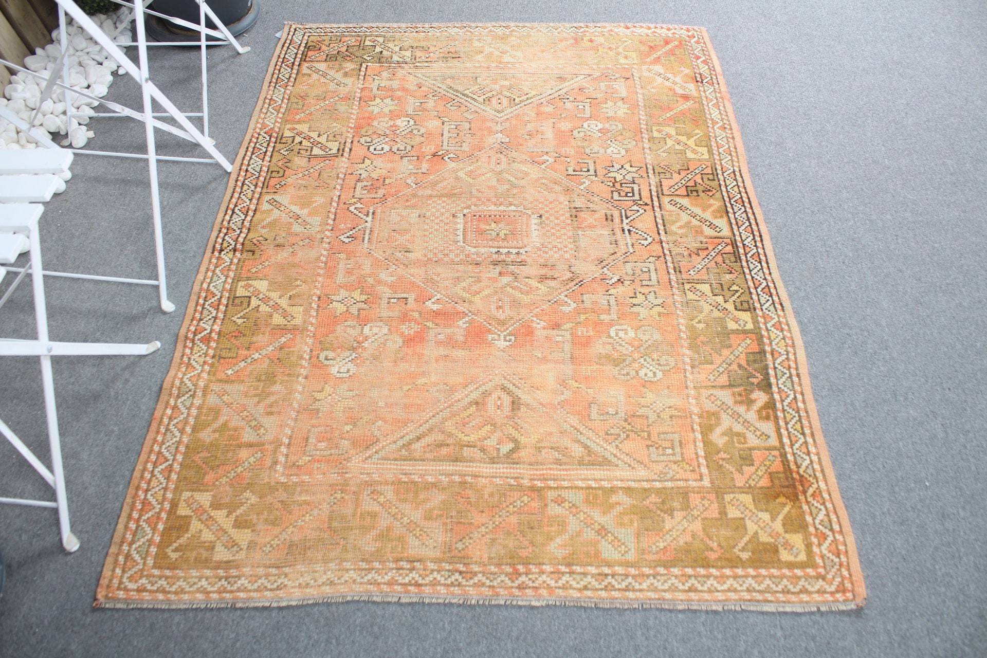 4x5.6 ft Accent Rugs, Antique Rug, Red Antique Rug, Nursery Rug, Turkish Rug, Home Decor Rugs, Entry Rugs, Vintage Rug, Rugs for Nursery