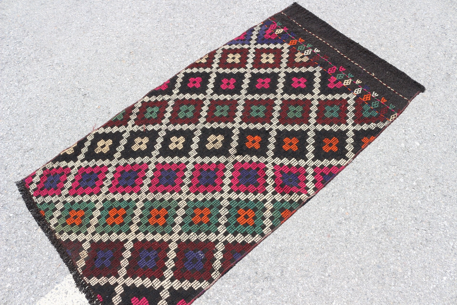 Vintage Halı, Yatak Odası Halısı, Türk Halıları, Kahverengi 2.6x5 ft Küçük Halılar, Kilim, Duvara Asılı Halılar, Anadolu Halıları