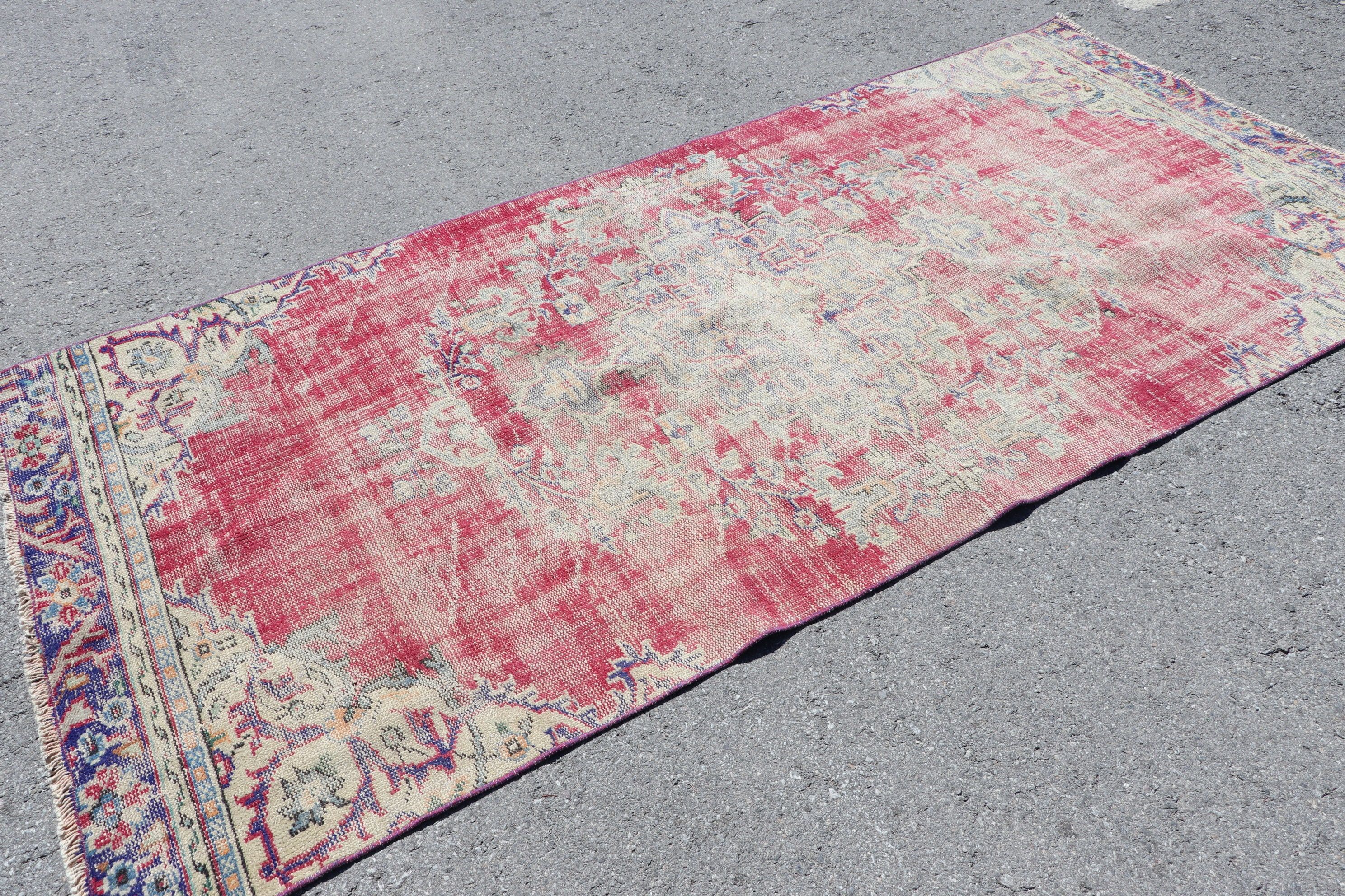 Vintage Rug, Nursery Rug, Anatolian Rug, Turkish Rug, Floor Rugs, Vintage Decor Rug, Red  4.2x8.8 ft Area Rug