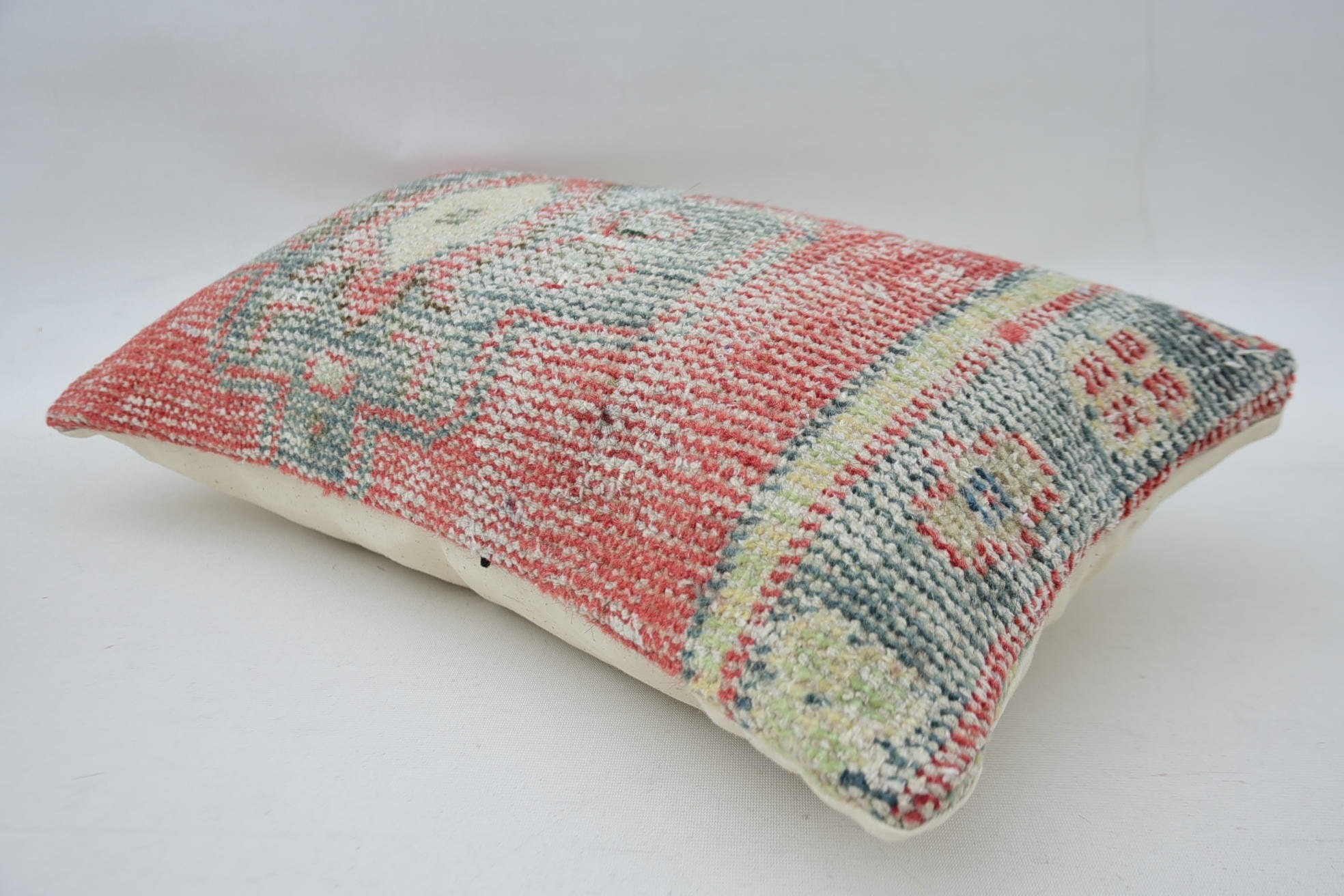 Decorative Cushion, Vintage Kilim Pillow, Turkish Kilim Pillow, Kilim Pillow, Decorative Pillow Case, 12"x20" Red Pillow, Colorful Cushion