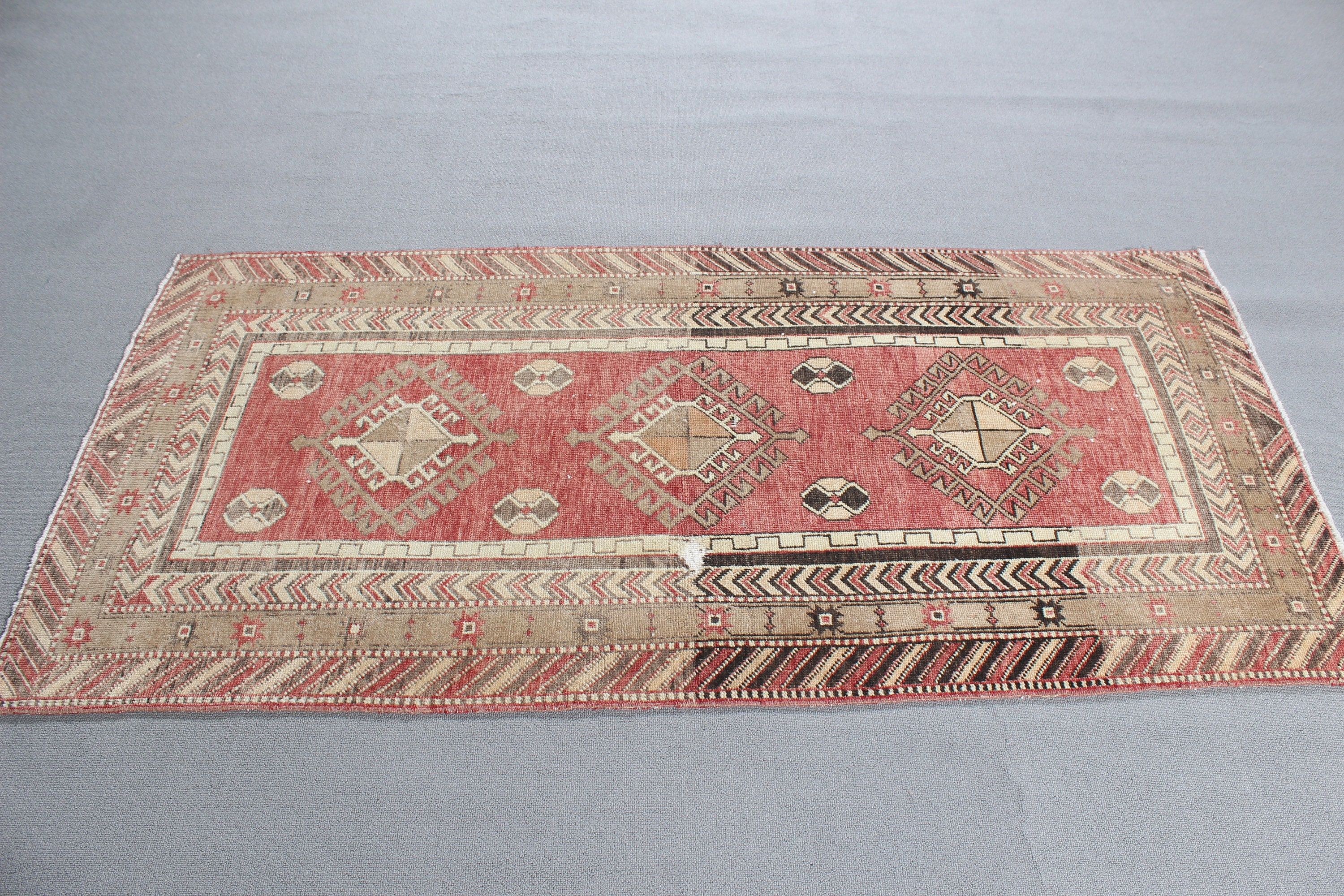 Rugs for Boho Accent, Beige Moroccan Rug, Wool Rugs, Vintage Accent Rug, 3x6.2 ft Accent Rugs, Cool Rug, Turkish Rug, Vintage Rugs