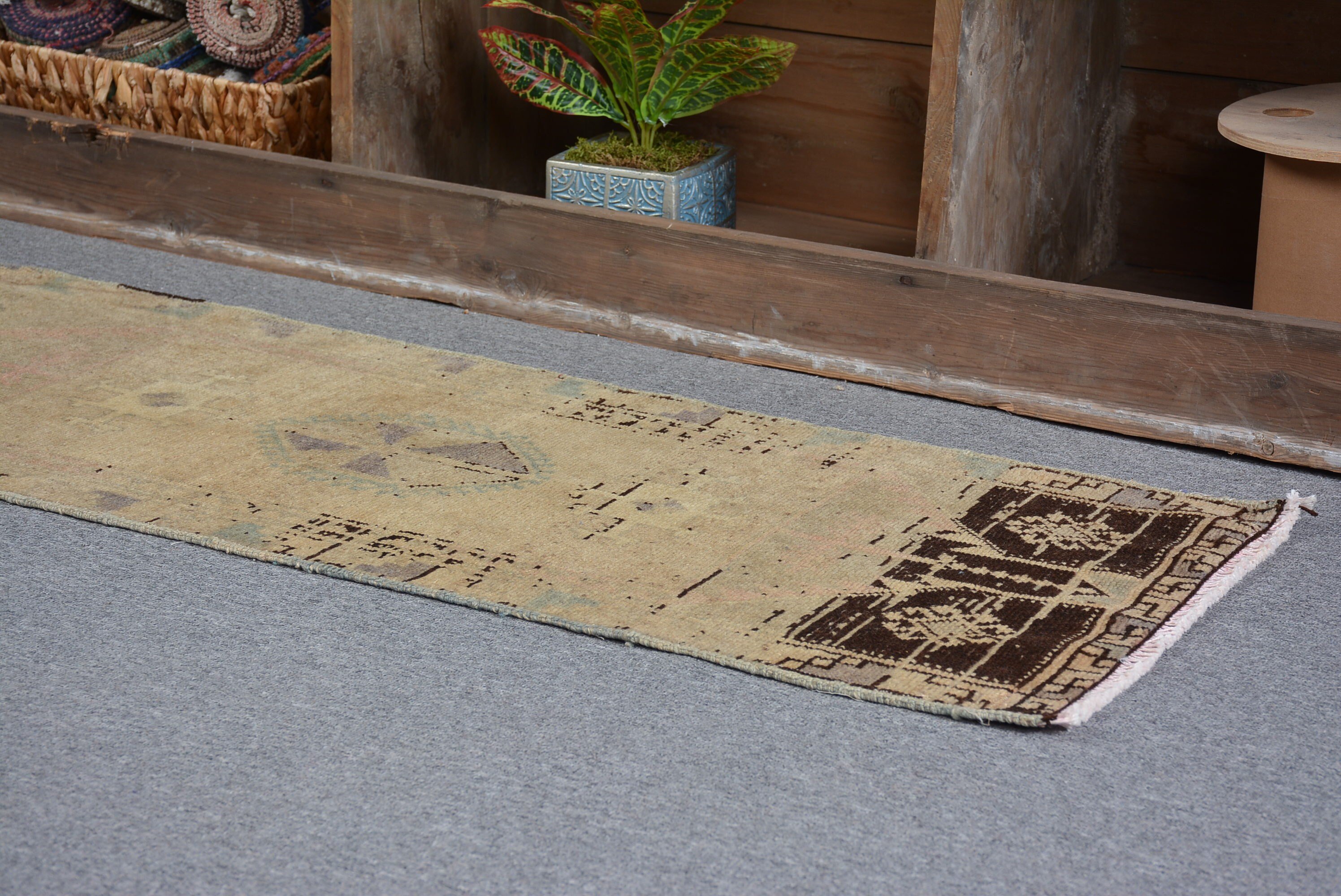 Kitchen Rugs, Cool Rug, Rugs for Door Mat, Vintage Rug, Turkish Rugs, 1.4x3.8 ft Small Rug, Wall Hanging Rugs, Colorful Rug, Bright Rugs
