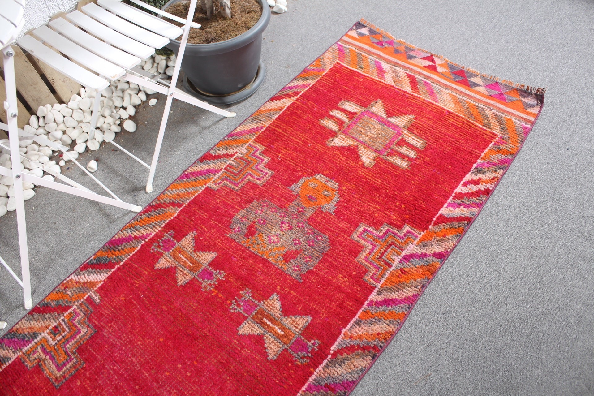 Rugs for Runner, Turkish Rug, 2.9x9.1 ft Runner Rugs, Stair Rug, Red Moroccan Rug, Vintage Rug, Cool Rug, Corridor Rug