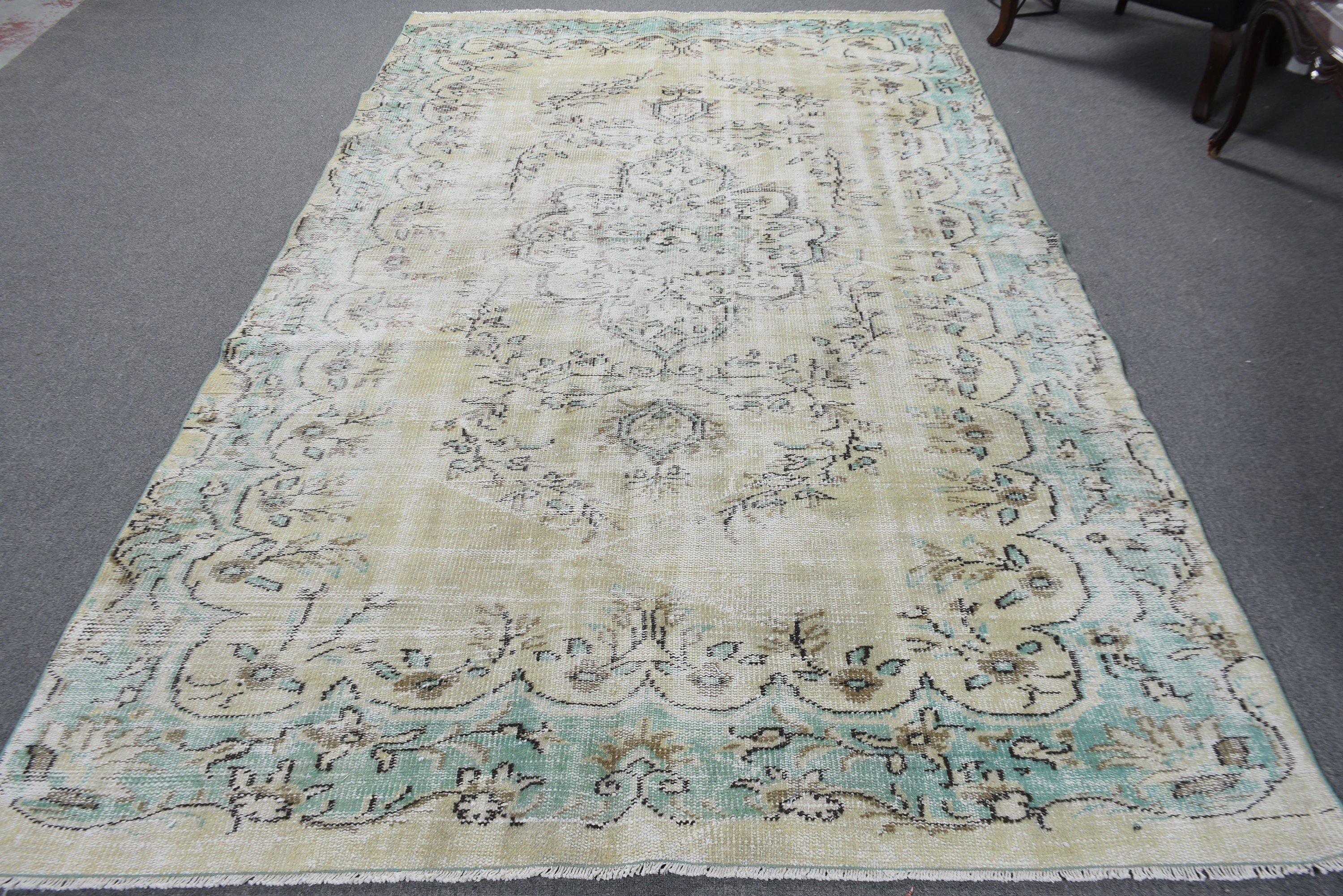 Türk Halısı, Oushak Halıları, Vintage Halı, Etnik Halı, Salon Halıları, Yün Halıları, Yatak Odası Halıları, 5.8x9.5 ft Büyük Halılar, Bej Ev Dekorasyonu Halıları