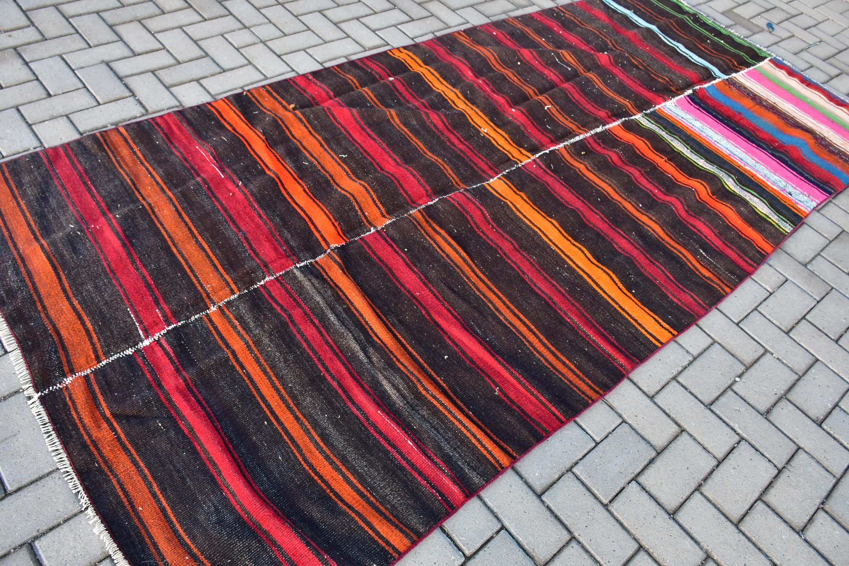 Oturma Odası Halıları, Türk Halısı, Vintage Halı, Siyah Yatak Odası Halıları, Salon Halısı, 4.7x10.1 ft Büyük Halılar, Yatak Odası Halısı, Kilim