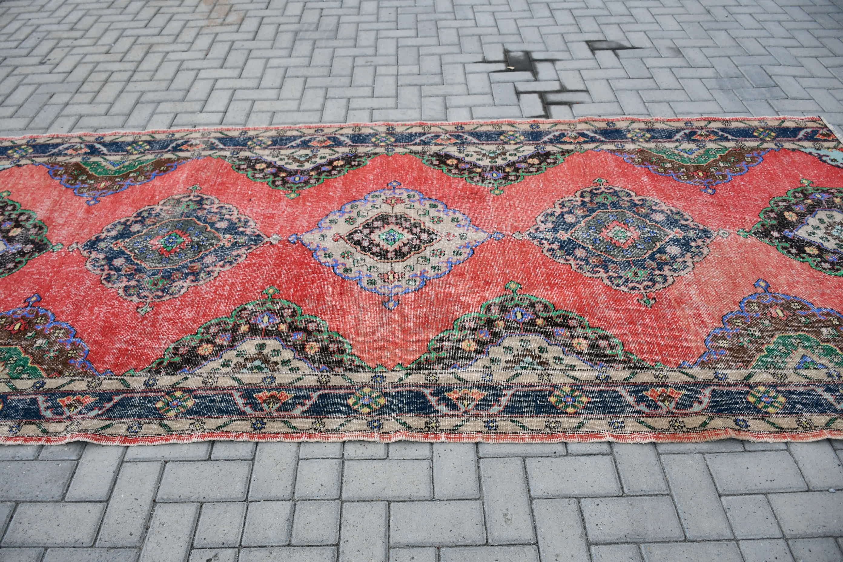 Salon Rug, Red Oushak Rug, Old Rugs, 4.7x11.1 ft Large Rug, Rugs for Salon, Antique Rug, Cool Rug, Turkish Rug, Bedroom Rug, Vintage Rugs