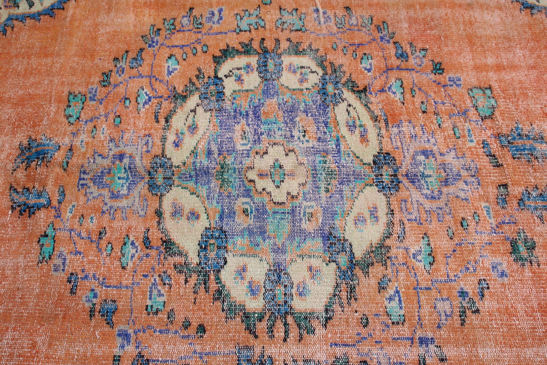 Bedroom Rug, Turkish Rug, Orange Oushak Rug, 5.4x8.7 ft Large Rug, Antique Rug, Moroccan Rug, Living Room Rug, Vintage Rug, Boho Rug