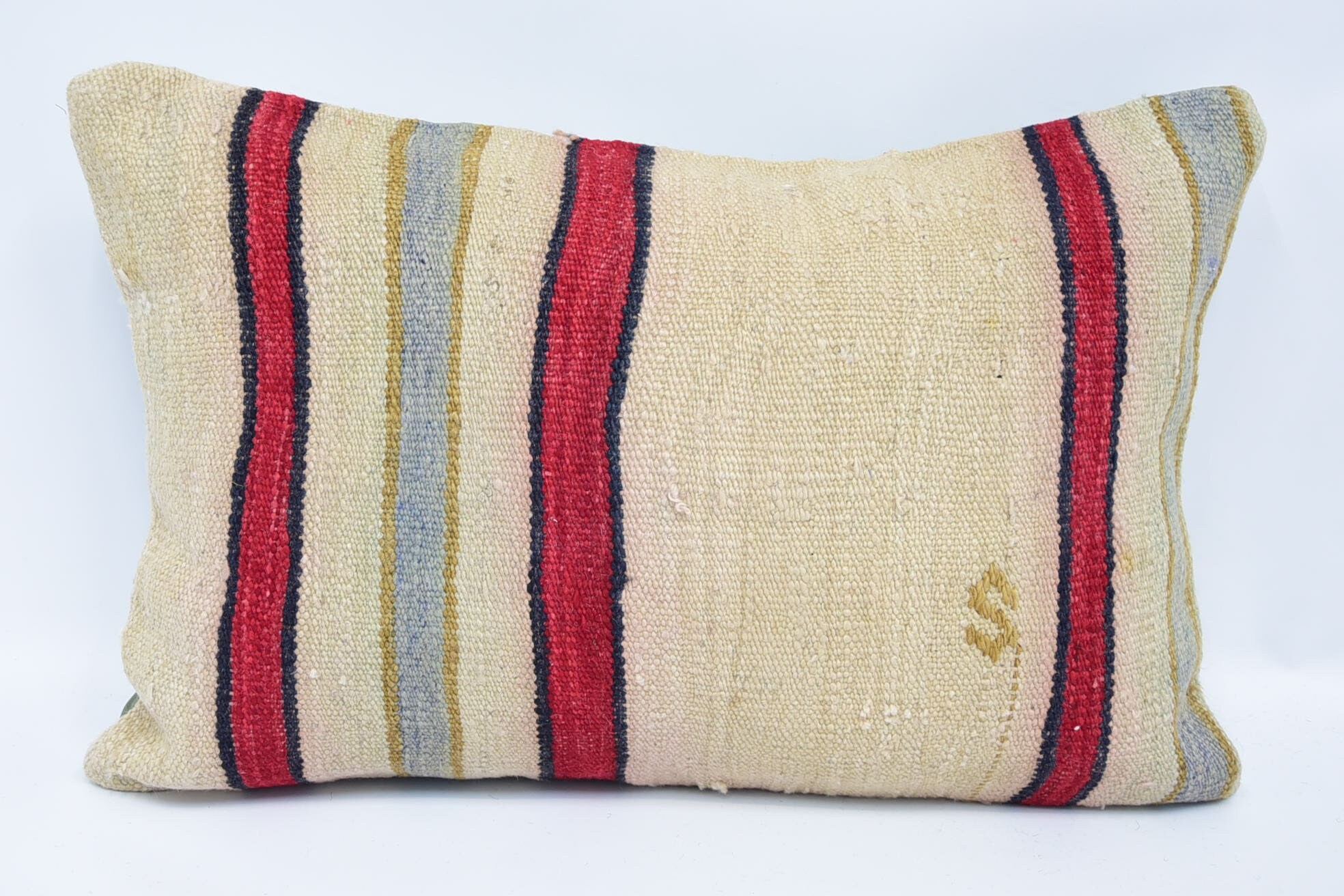 Boho Pillow, Shabby Chic Pillow Sham, Wholesale Pillow, 16"x24" Beige Pillow Cover, Kilim Cushion Sham, Vintage Kilim Throw Pillow