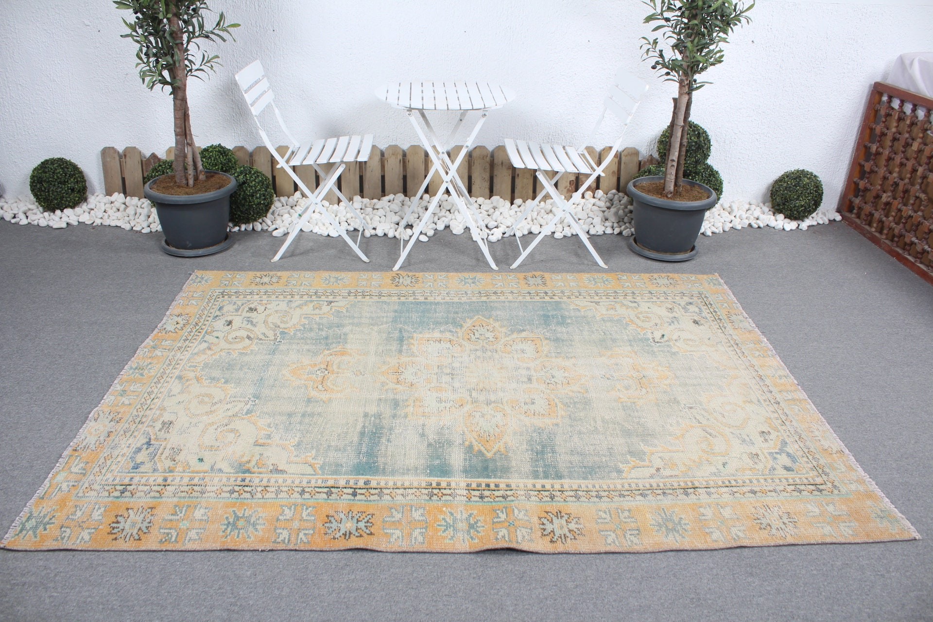 Green Floor Rug, Bedroom Rug, Anatolian Rugs, Turkish Rugs, 5.4x7.5 ft Large Rugs, Antique Rugs, Rugs for Salon, Vintage Rug, Salon Rug