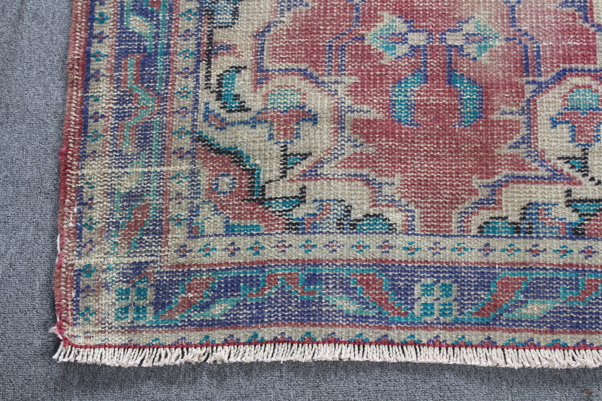 2.6x6.3 ft Accent Rug, Red Anatolian Rug, Wool Rug, Turkish Rug, Nursery Rug, Vintage Rug, Anatolian Rugs, Rugs for Nursery, Entry Rug