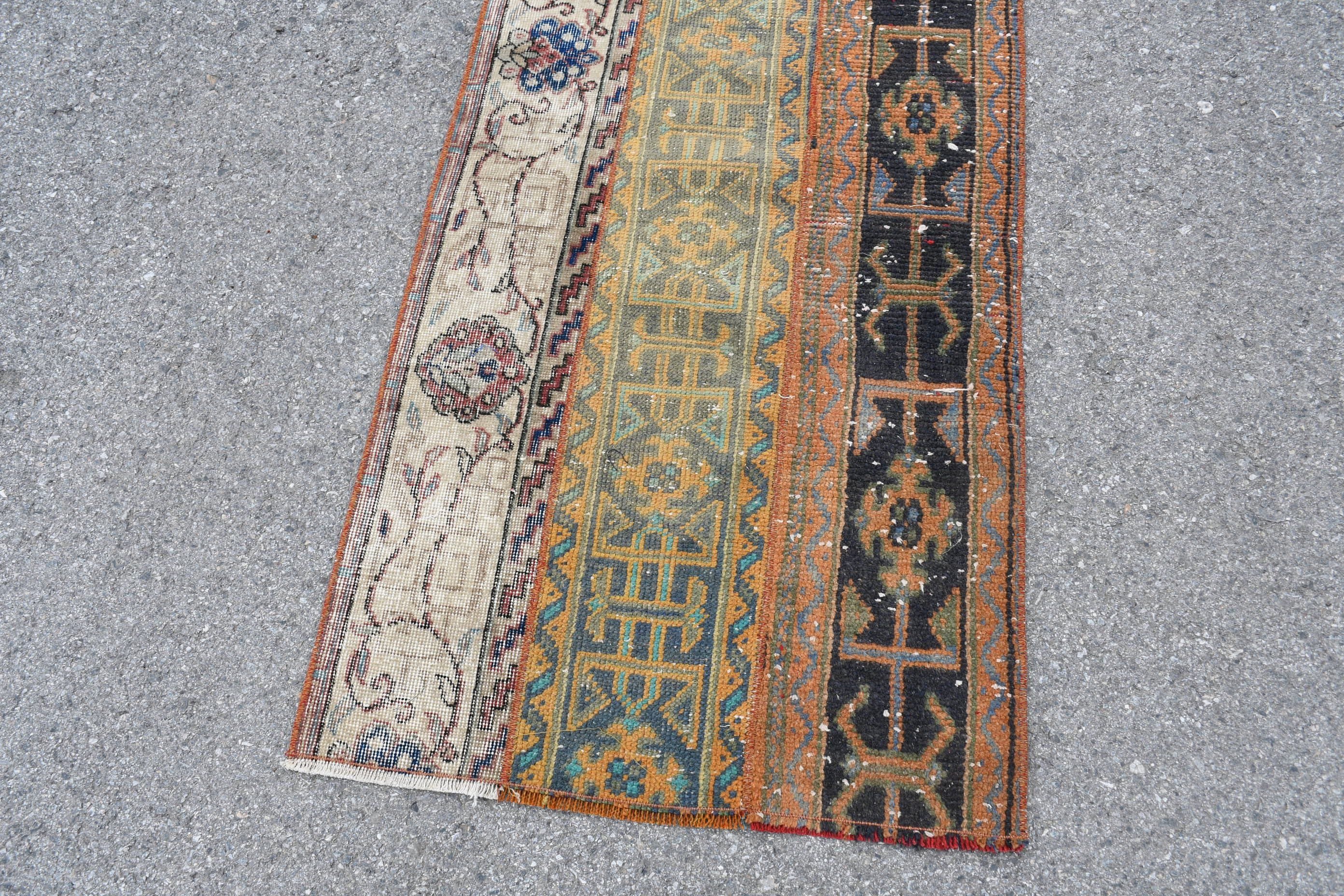Anatolian Rugs, Vintage Rug, Art Rug, Corridor Rug, Rugs for Corridor, Brown Kitchen Rug, Turkish Rug, 2.3x5.9 ft Runner Rugs