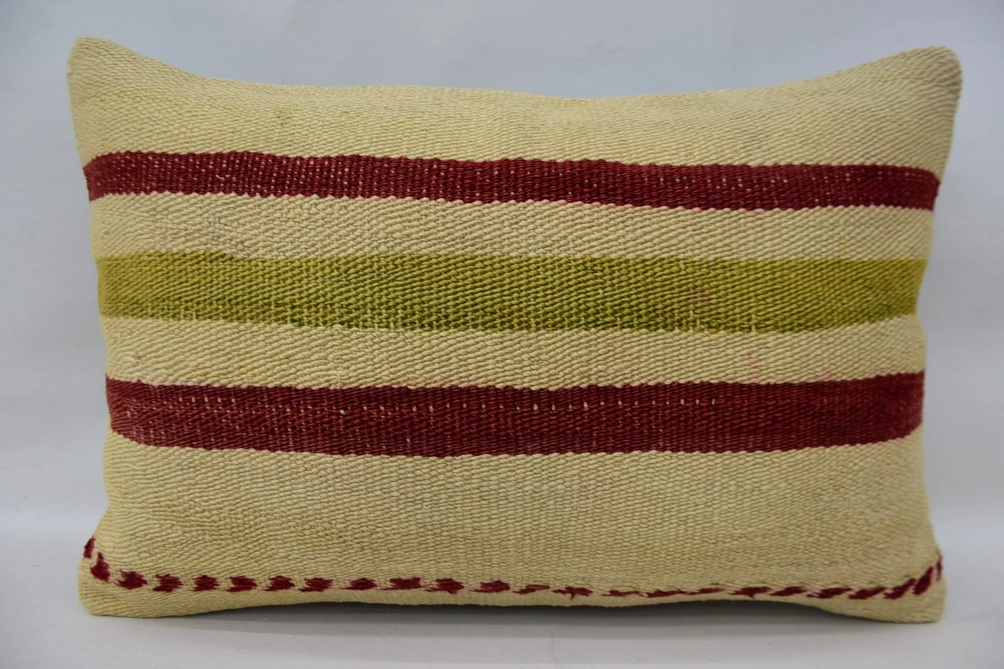 Ethnic Pillow Cover Pillow Cover, Boho Pillow Sham Cover, Kilim Pillow, Antique Pillows, Handmade Rug Seat Pillow, 16"x24" Beige Pillow