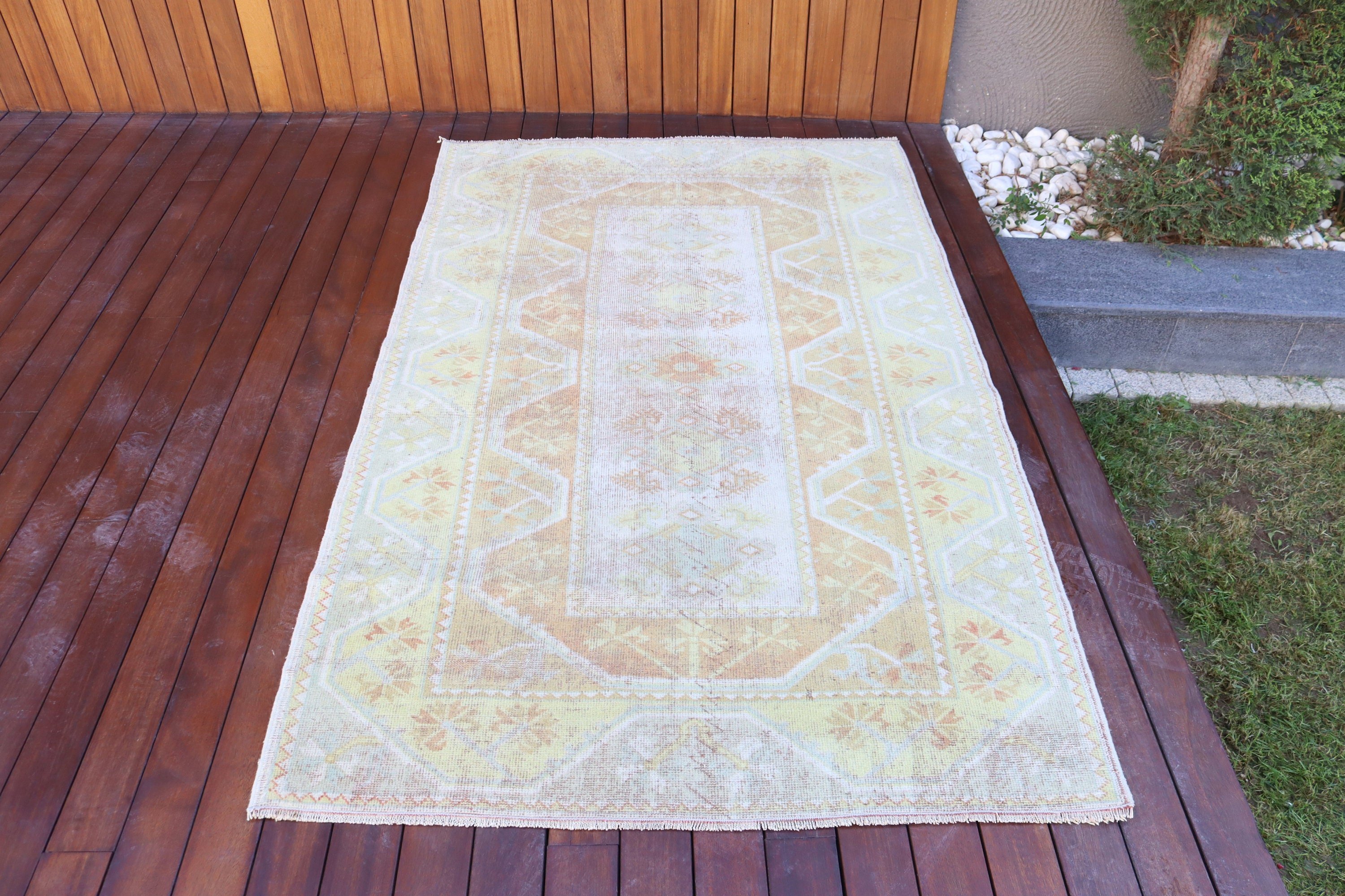 Luxury Rug, Kitchen Rug, Nursery Rug, Anatolian Rugs, 3.9x6.3 ft Area Rugs, Vintage Rugs, Organic Rugs, Beige Handwoven Rug, Turkish Rugs