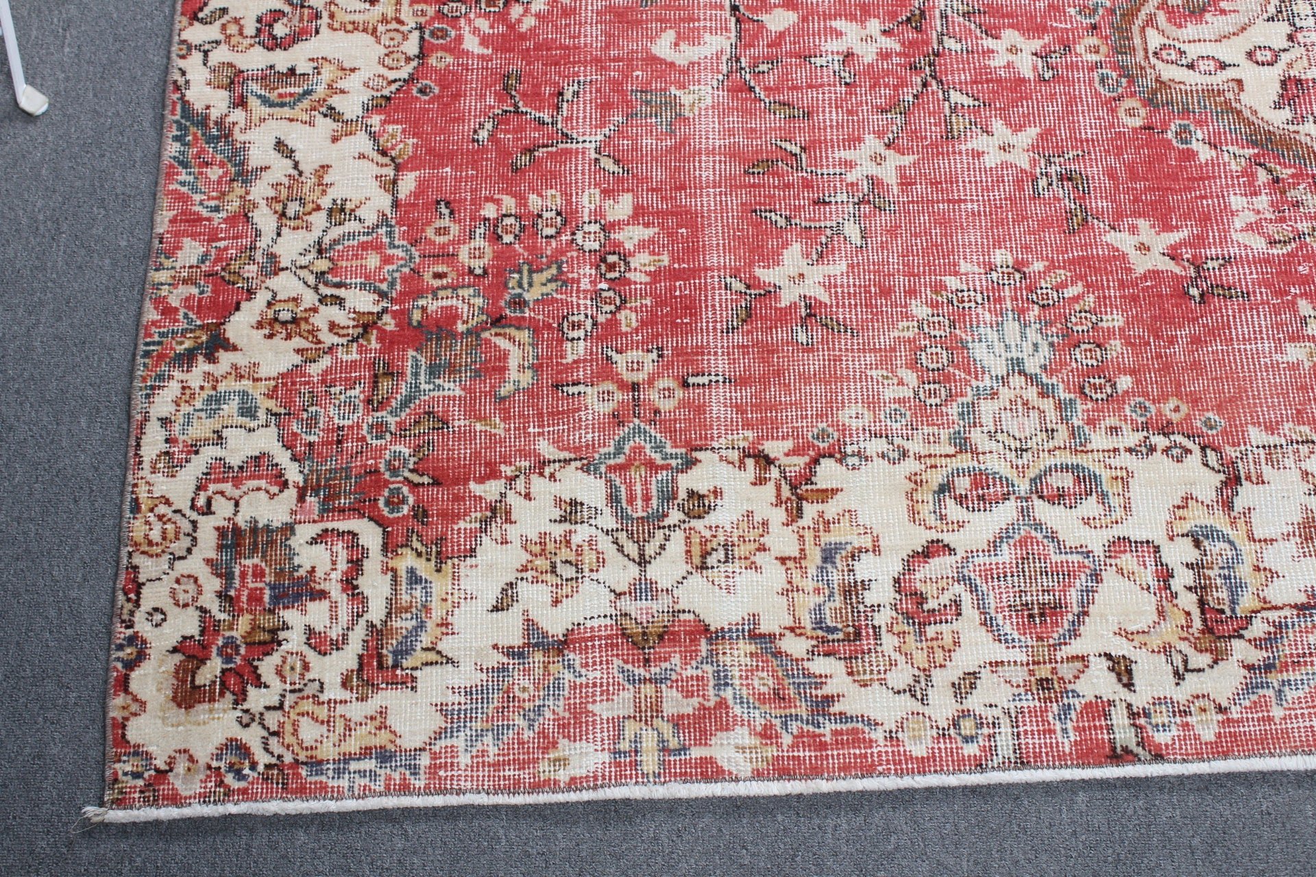 Yatak Odası Halısı, Türk Halısı, 6.5x9.1 ft Büyük Halı, Vintage Halı, Yatak Odası Halıları, Düğün Halısı, Yemek Odası Halısı, Pembe Oushak Halısı