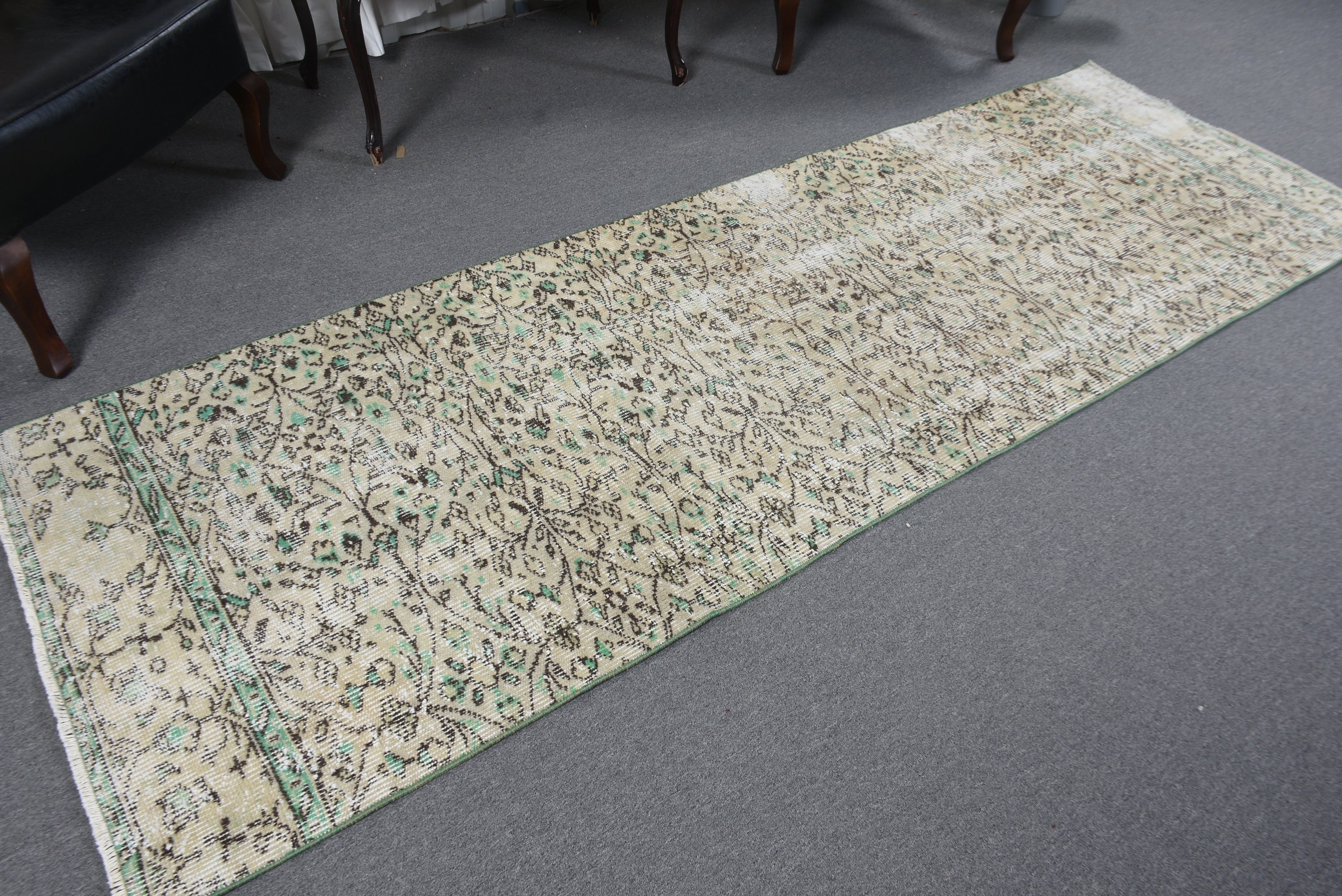 Vintage Halı, 3.1x9.2 ft Runner Halıları, Havalı Halılar, Yatak Odası Halıları, Mavi Açıklama Halıları, Uzun Koşucu Halıları, Vintage Runner Halıları, Türk Halıları