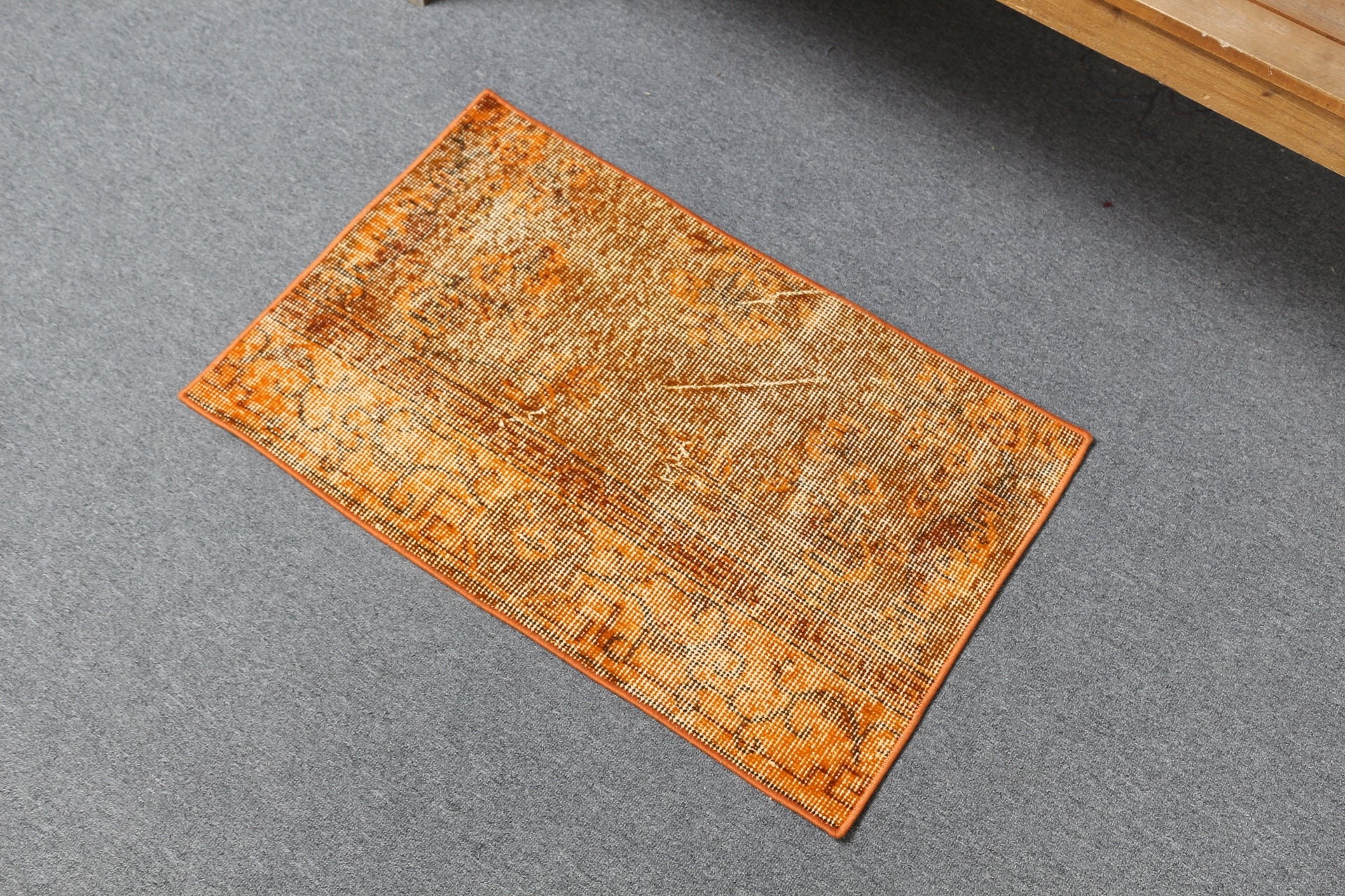 Door Mat Rugs, Oushak Rug, Turkish Rugs, Moroccan Rugs, Bathroom Rug, 1.6x2.5 ft Small Rugs, Vintage Rugs, Orange Oushak Rug, Designer Rug