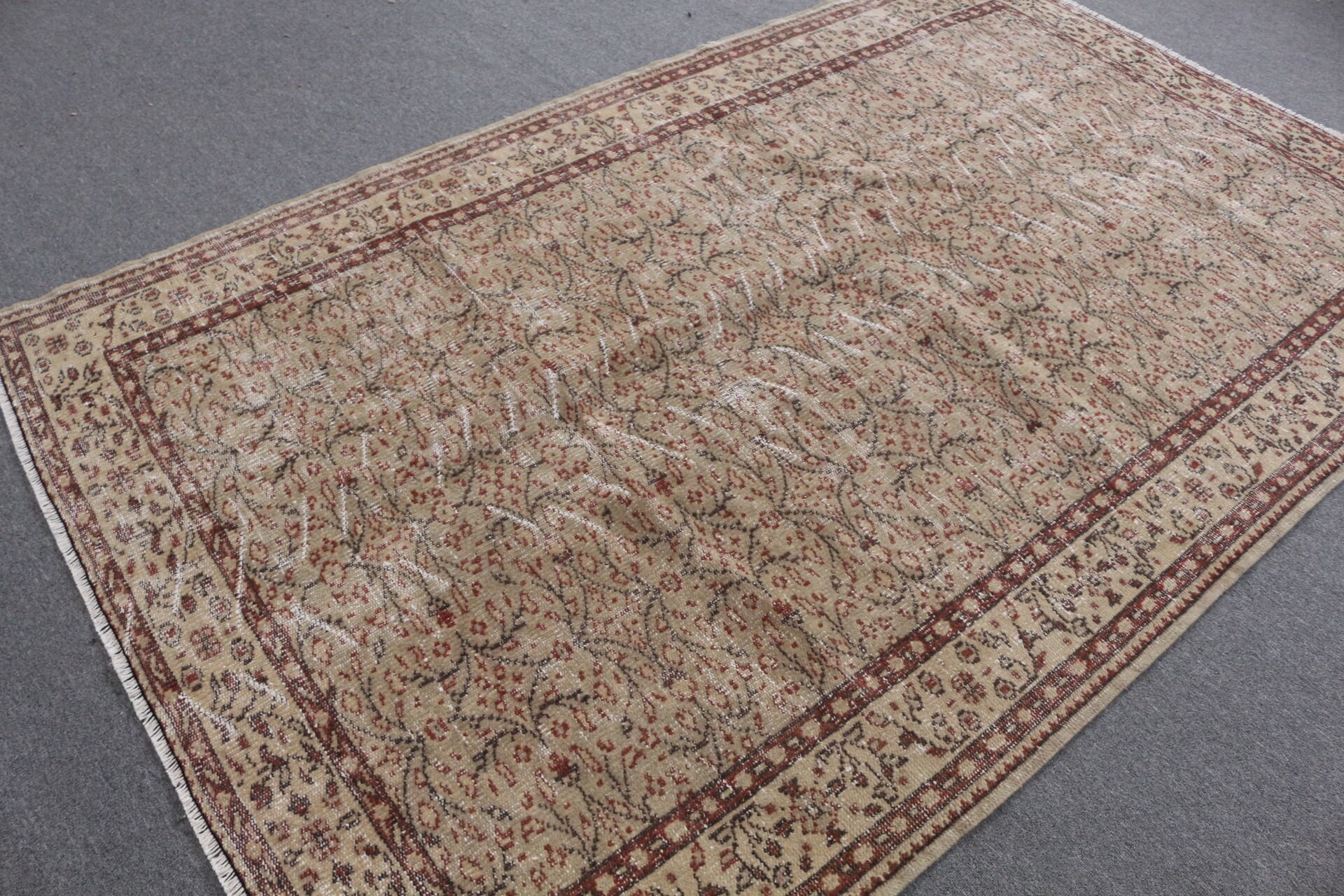 Türk Halısı, Soluk Halı, Yatak Odası Halıları, Ev Dekorasyonu Halısı, Antika Halı, 5.3x8.6 ft Büyük Halı, Vintage Halı, Yeşil Anadolu Halıları, Yemek Odası Halıları