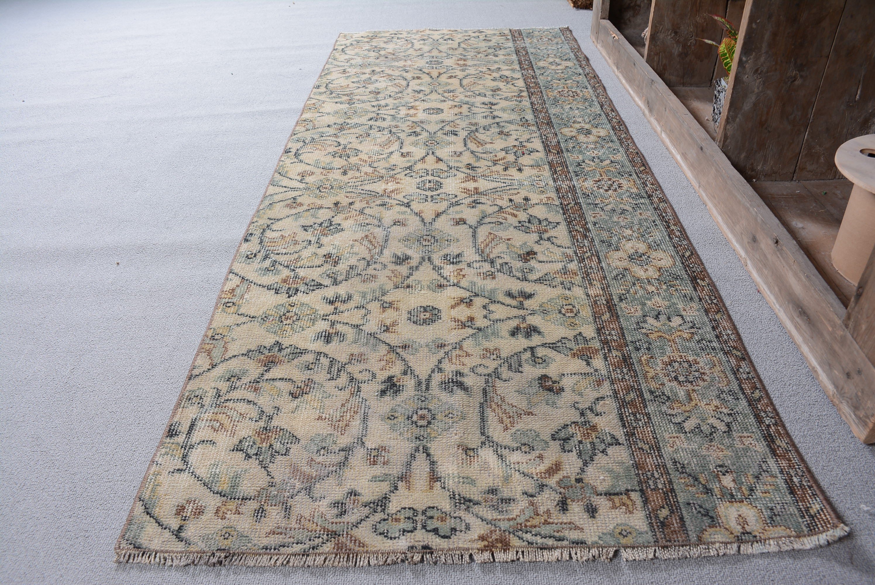 2.6x6.7 ft Runner Rug, Boho Rug, Vintage Rug, Rugs for Hallway, Kitchen Rugs, Home Decor Rugs, Anatolian Rugs, Turkish Rug, Green Floor Rug