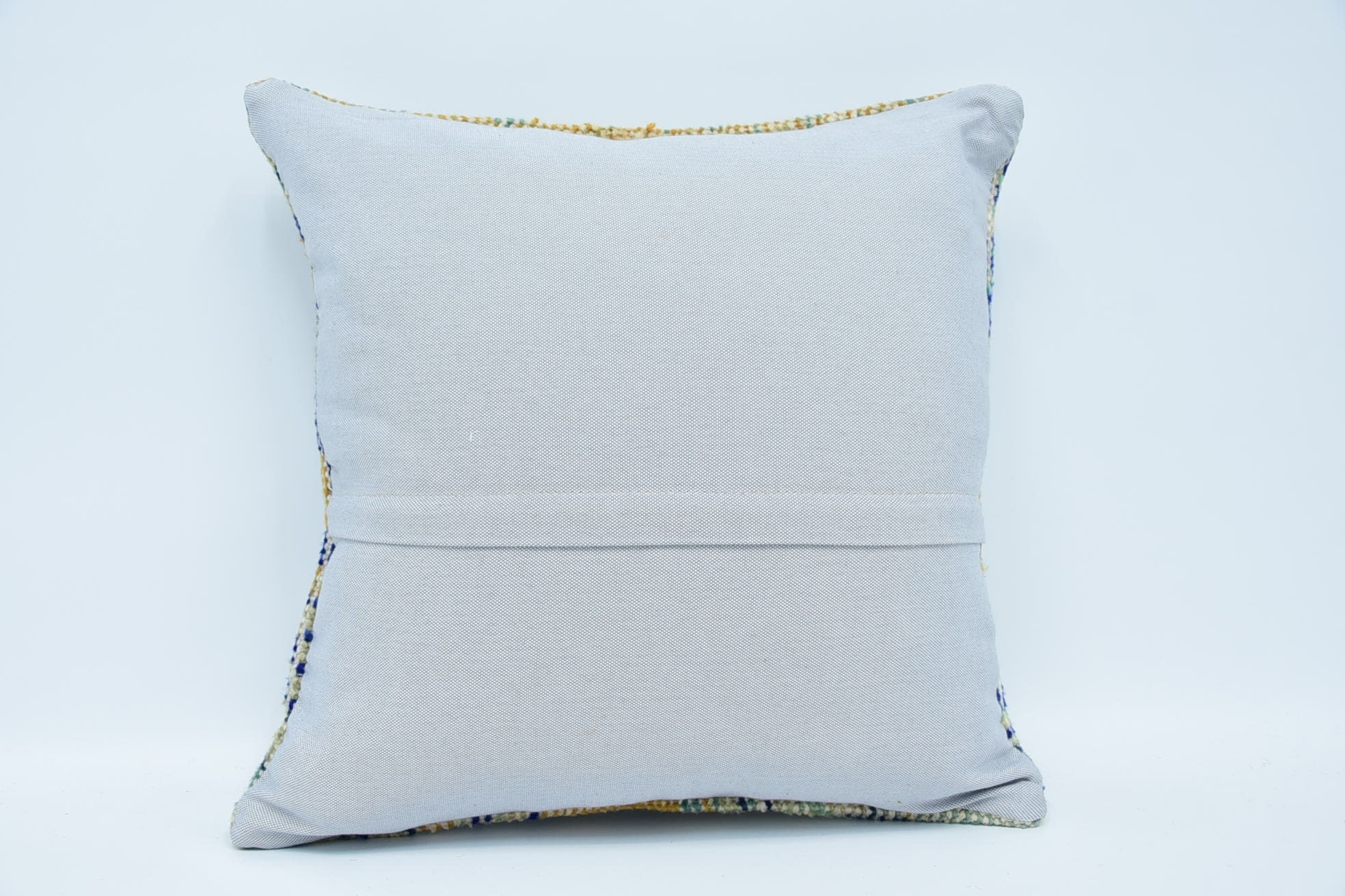 18"x18" Blue Pillow Sham, Kilim Cushion Sham, Turkish Kilim Pillow, Couch Pillow Case, Outdoor Throw Pillow Case, Vintage Kilim Pillow