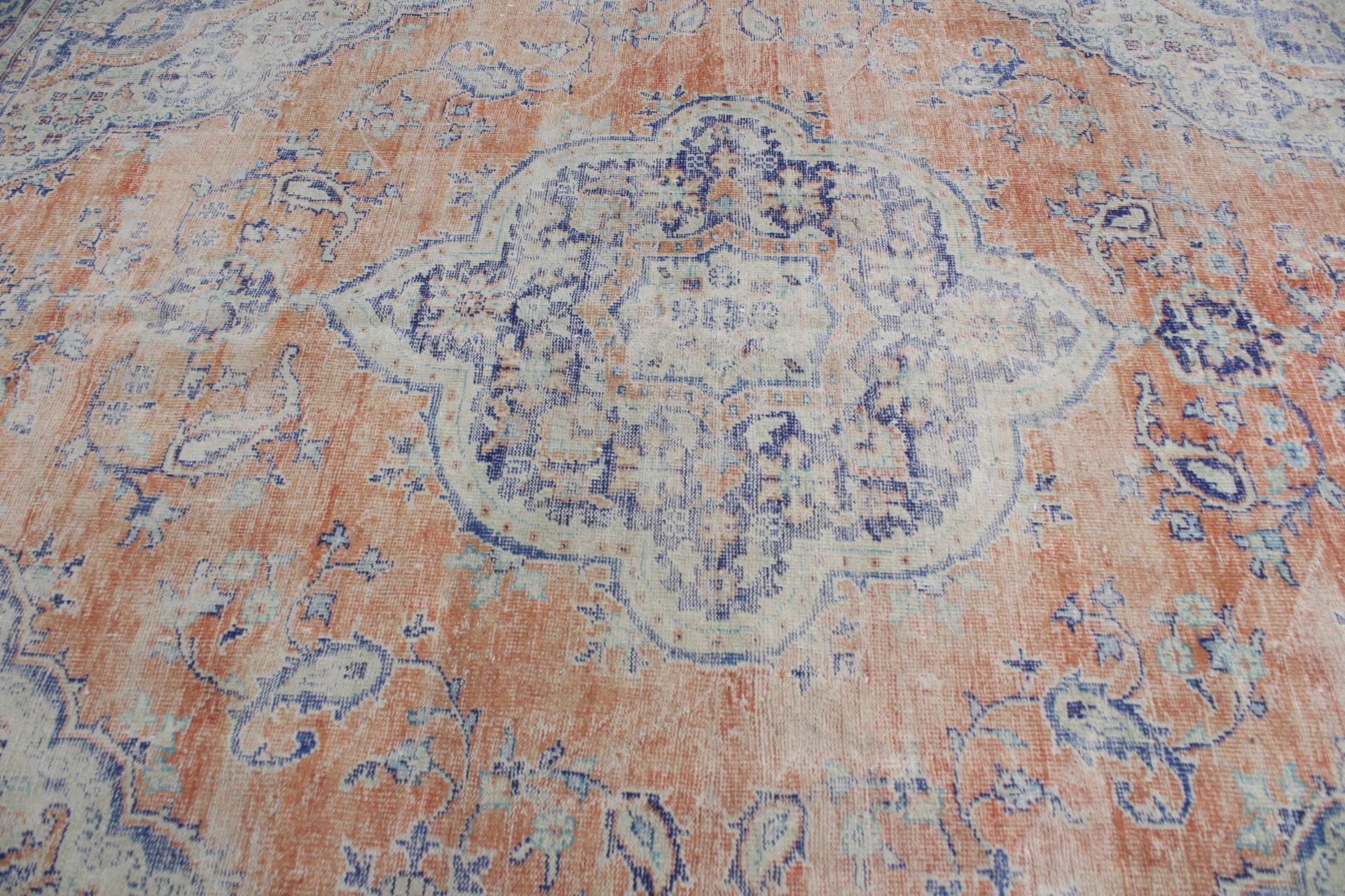 Old Rugs, Dining Room Rug, Vintage Rug, Oriental Rugs, 8.2x10.7 ft Oversize Rug, Turkish Rug, Orange Antique Rug, Salon Rug