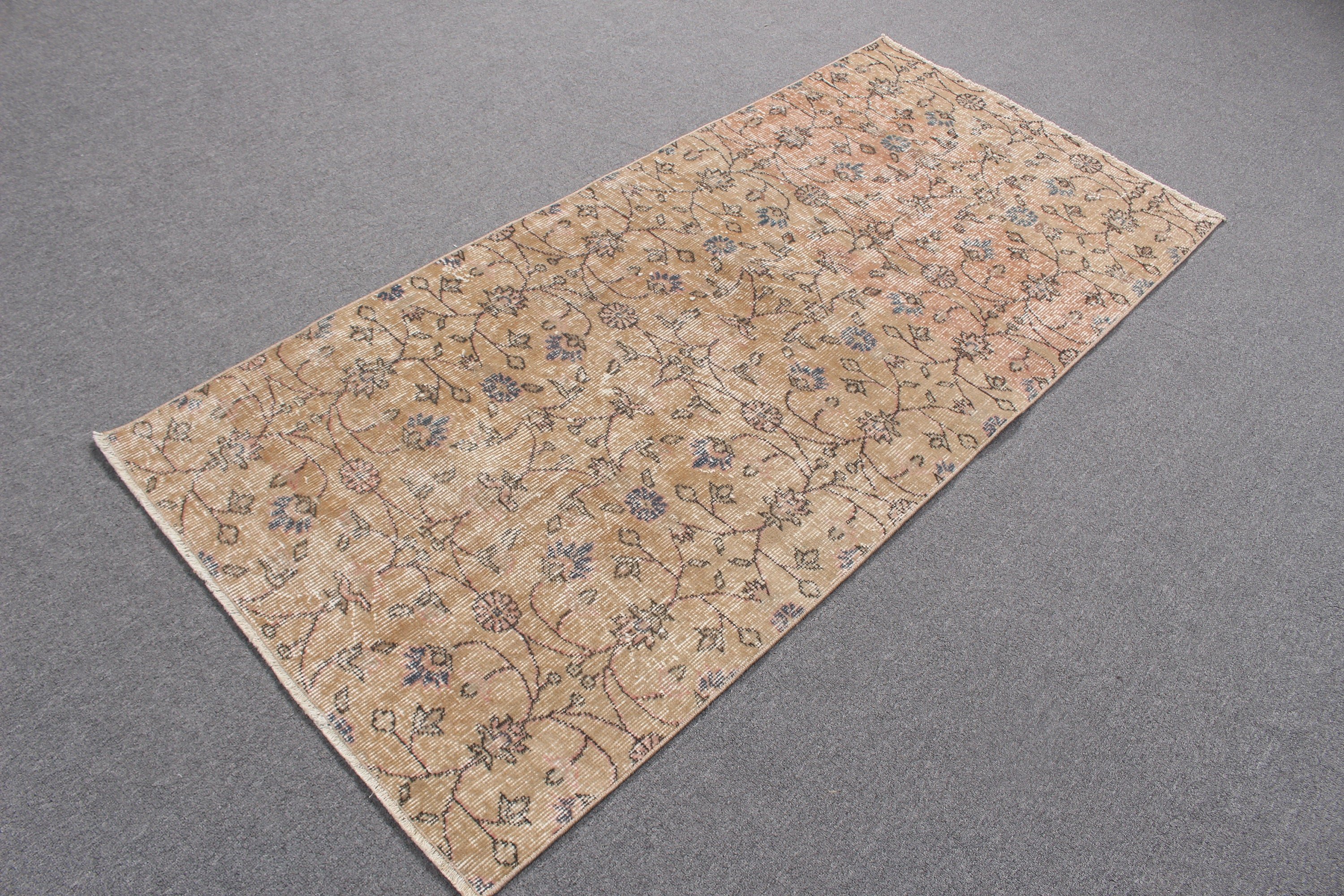 2.9x6.3 ft Accent Rug, Turkish Rugs, Brown Antique Rug, Vintage Rug, Nursery Rugs, Organic Rug, Bedroom Rug, Statement Rug