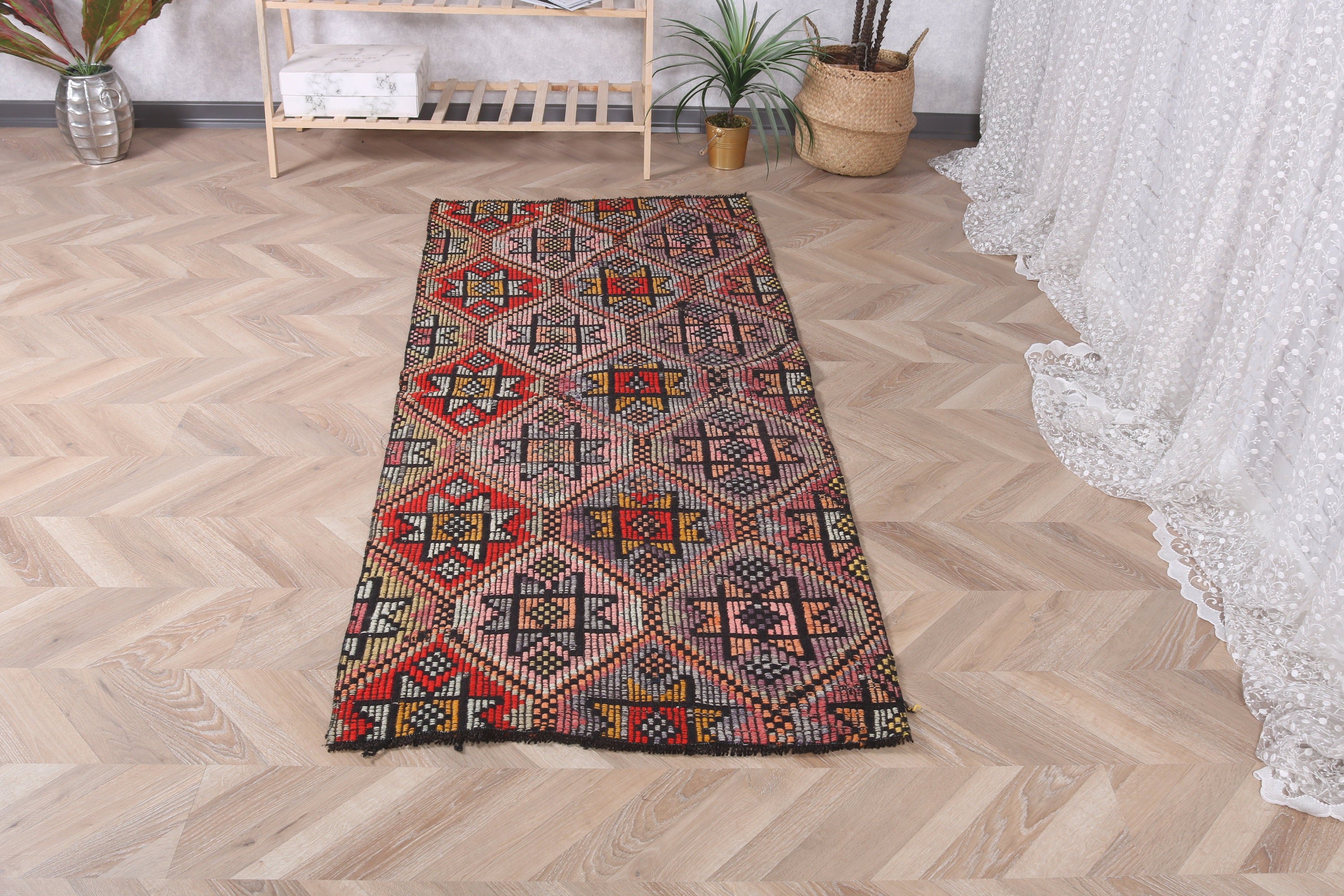 Türk Halıları, Çocuk Halısı, Yer Halısı, 2,7x6,3 ft Vurgu Halısı, Gökkuşağı Oryantal Halıları, Vintage Halılar, Boho Halısı, Geometrik Halılar, Dekoratif Halılar