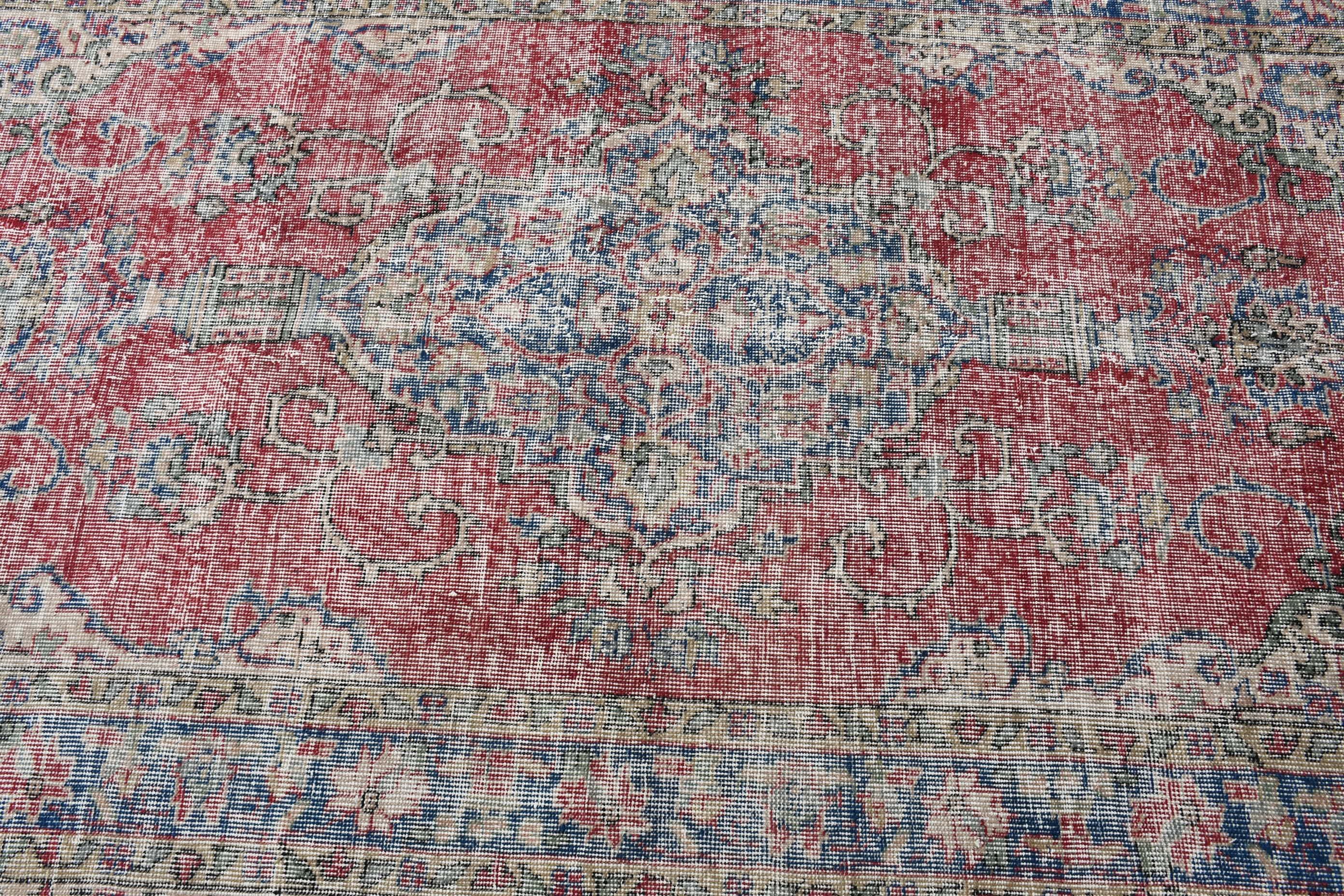 Bedroom Rug, Vintage Rug, Retro Rug, Dining Room Rug, Red Anatolian Rug, Turkish Rugs, 4.2x8 ft Area Rug, Antique Rug, Home Decor Rugs