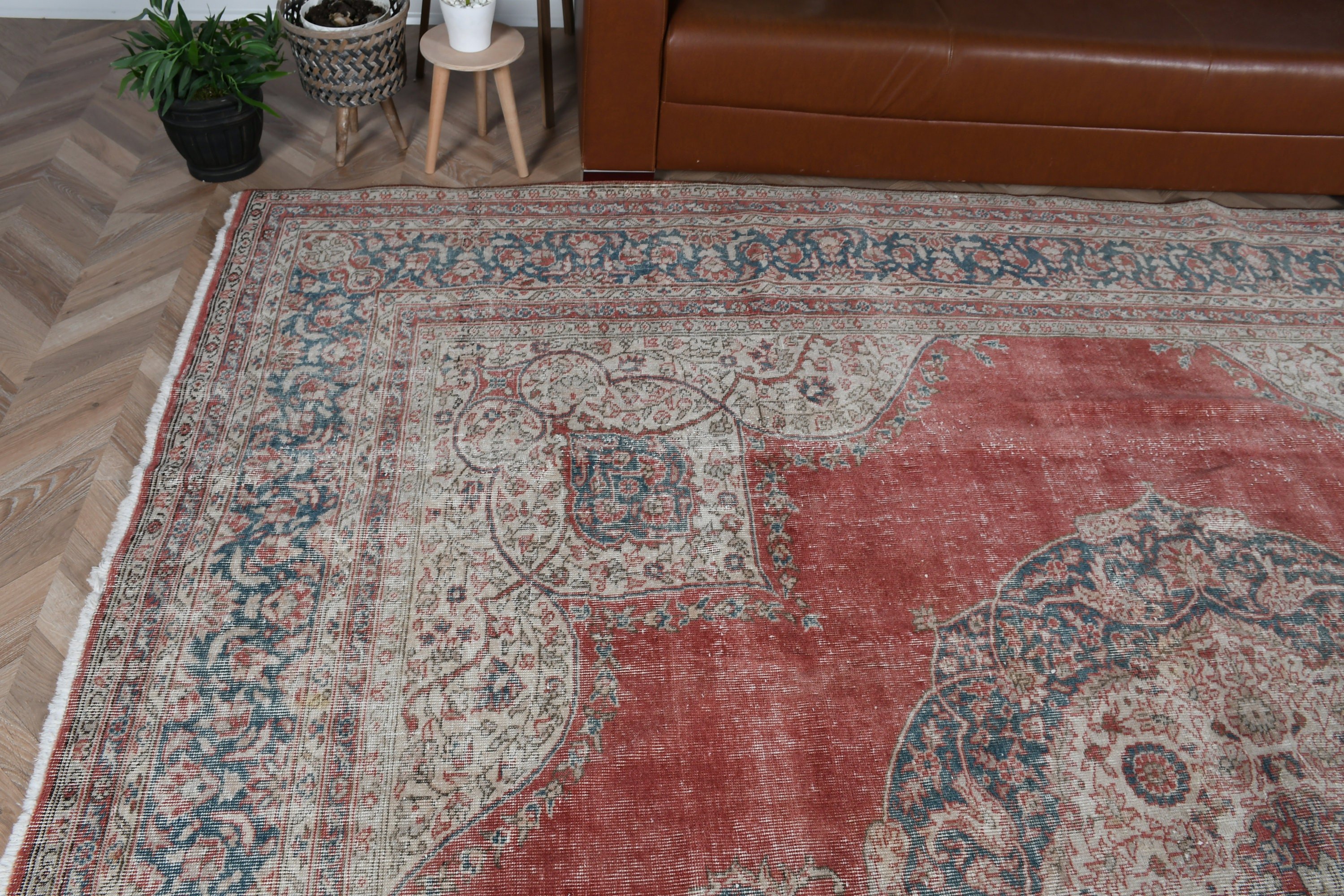 Wool Rugs, Dining Room Rugs, Red  10.2x11.2 ft Oversize Rug, Saloon Rug, Turkish Rug, Handwoven Rugs, Vintage Rugs, Oushak Rug