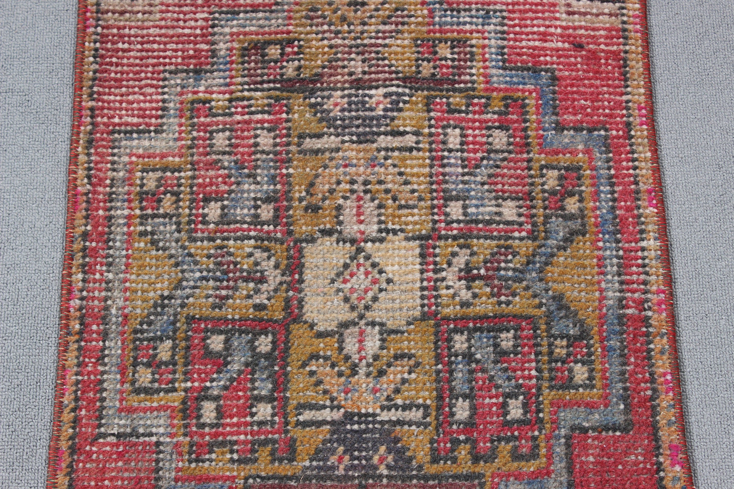 Vintage Rug, Entry Rug, Car Mat Rugs, Rugs for Bedroom, 1.5x3.1 ft Small Rugs, Red Boho Rugs, Home Decor Rugs, Turkish Rugs, Wool Rug