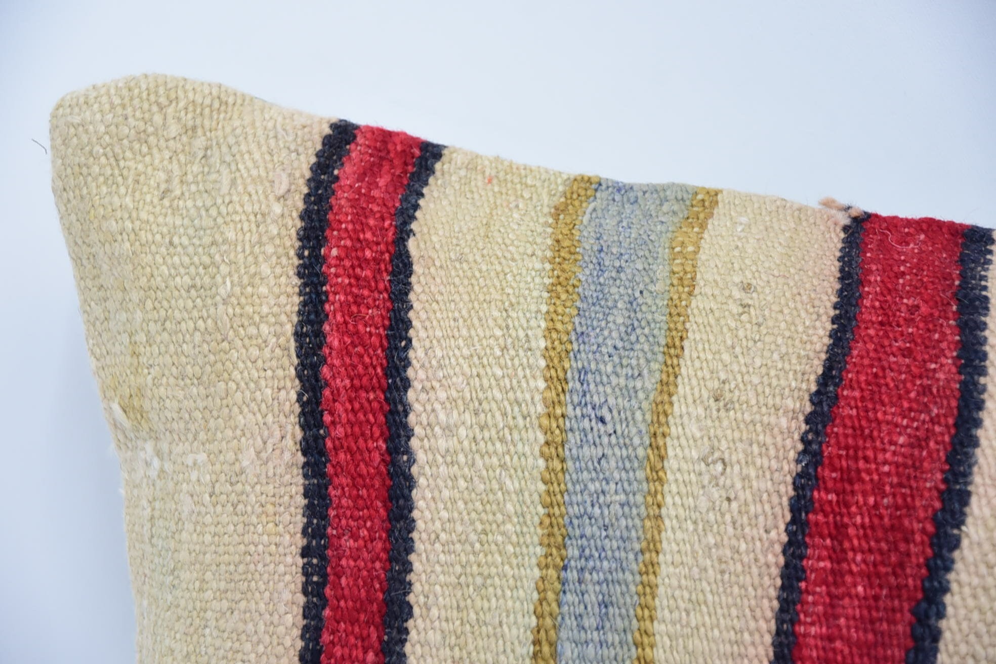 Boho Pillow, Shabby Chic Pillow Sham, Wholesale Pillow, 16"x24" Beige Pillow Cover, Kilim Cushion Sham, Vintage Kilim Throw Pillow
