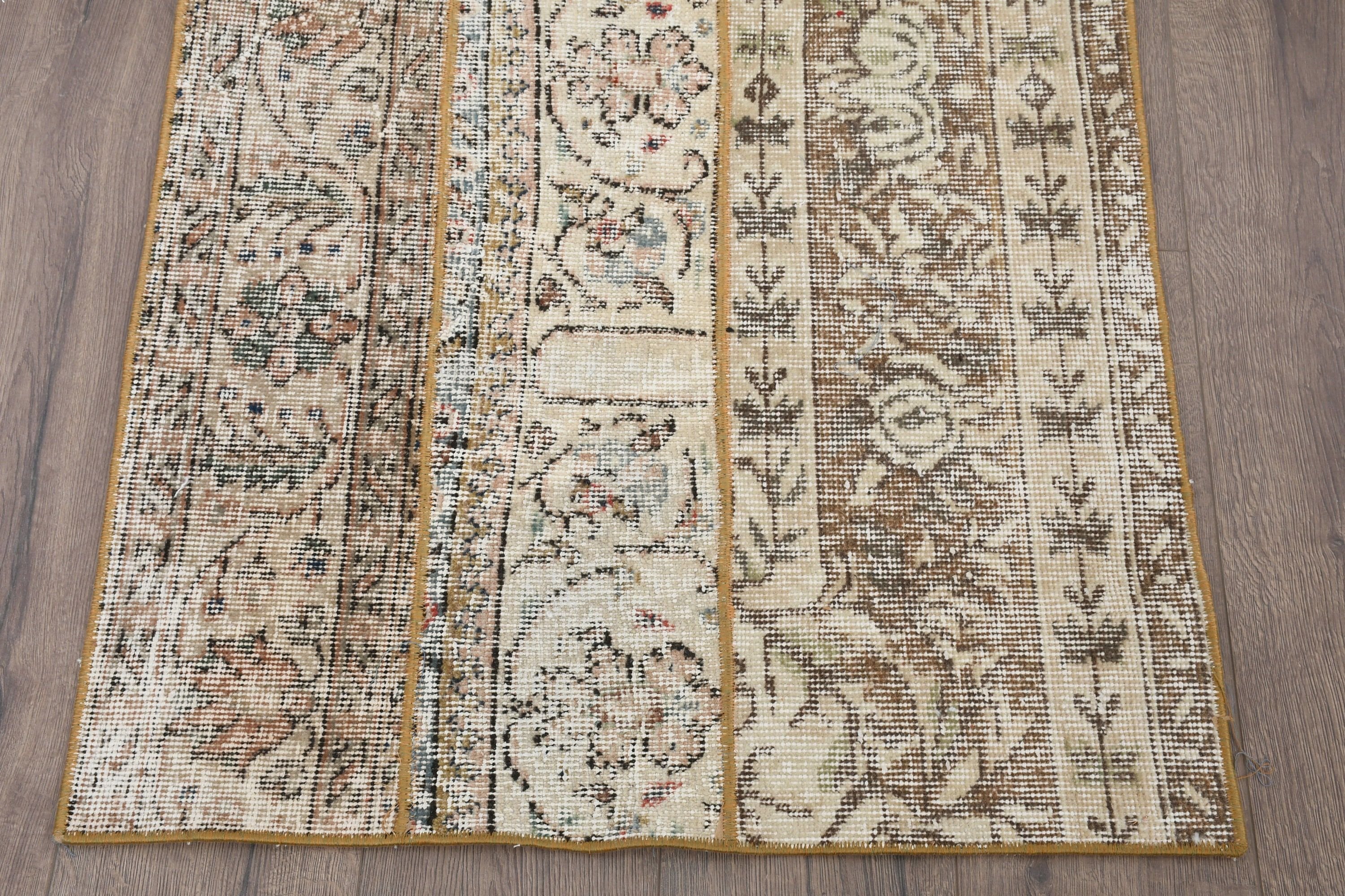 Turkish Rugs, Home Decor Rugs, Beige Moroccan Rugs, Entry Rugs, Kitchen Rug, 2.5x4.6 ft Small Rugs, Vintage Rugs, Pale Rugs, Wool Rug