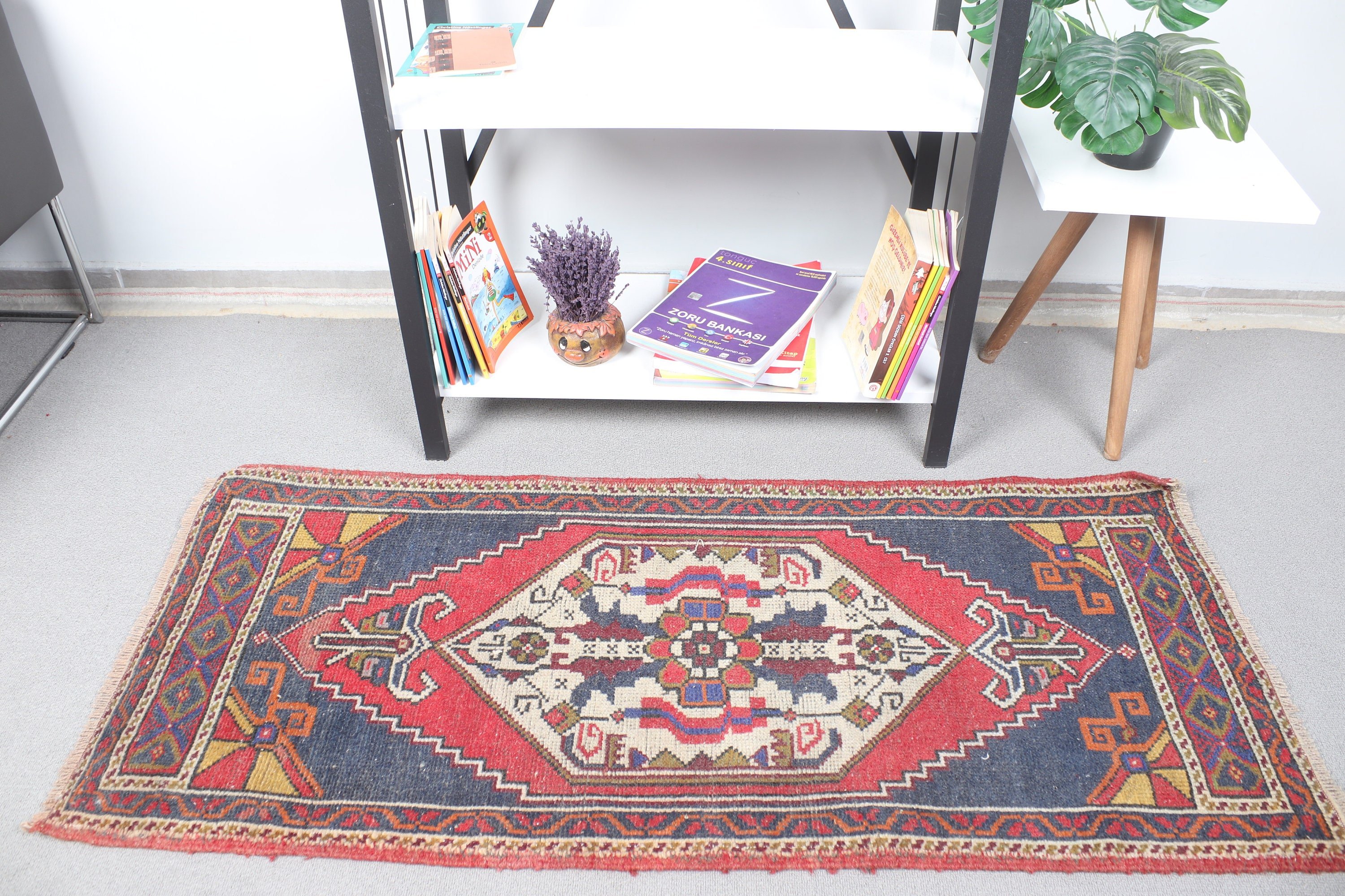Entry Rug, Turkish Rug, Red Home Decor Rugs, Floor Rug, Car Mat Rug, Antique Rugs, 1.9x4.3 ft Small Rug, Vintage Rug, Rugs for Door Mat