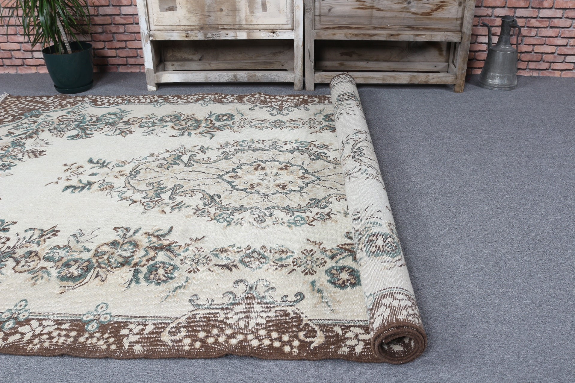 5.6x9.3 ft Large Rugs, Vintage Rug, Beige Floor Rugs, Home Decor Rug, Turkish Rug, Ethnic Rug, Bedroom Rug, Living Room Rug