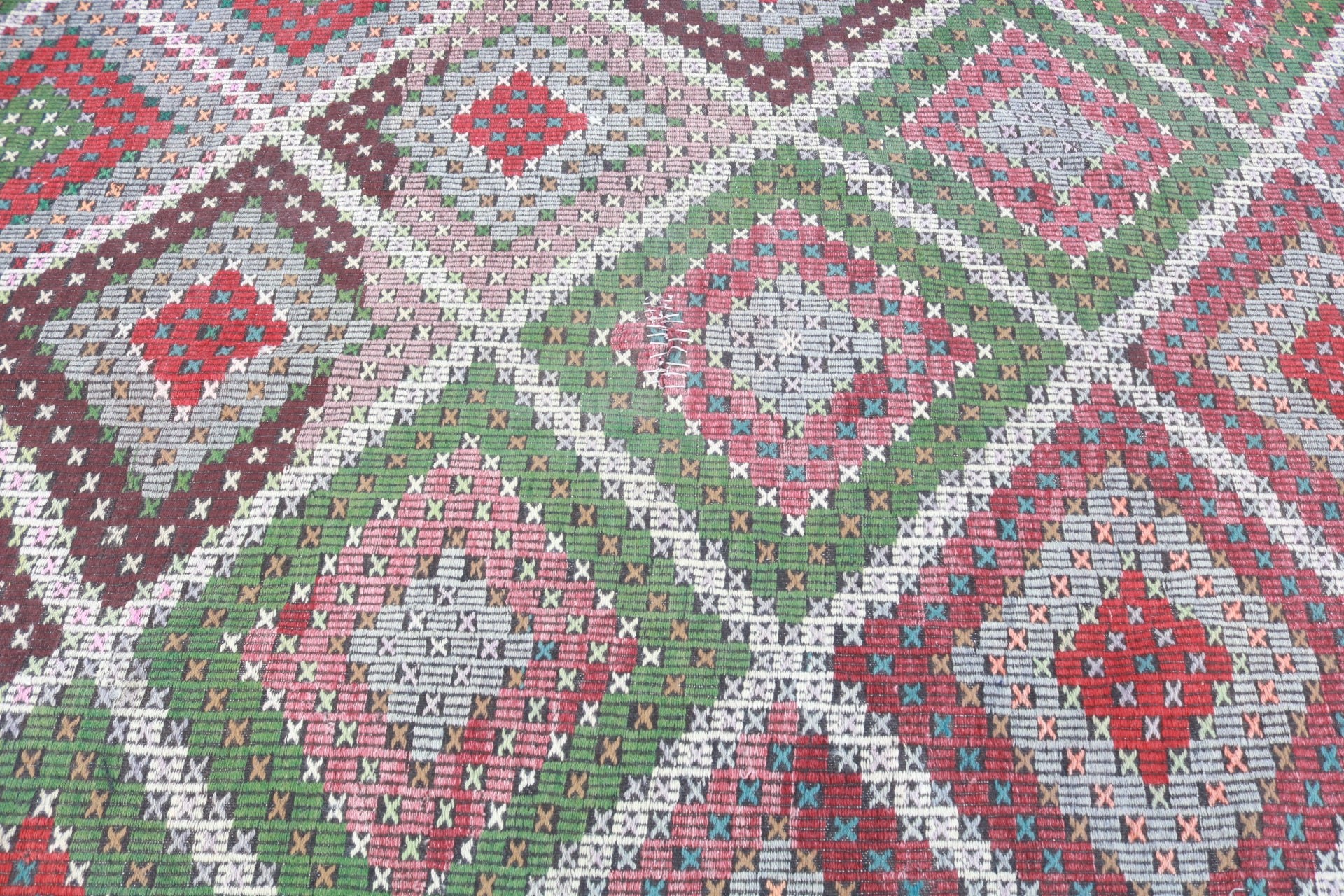 Kitchen Rugs, Turkish Rug, Vintage Rug, Kilim, Antique Rug, Living Room Rugs, Salon Rug, 7x10.3 ft Oversize Rug, Rugs for Living Room