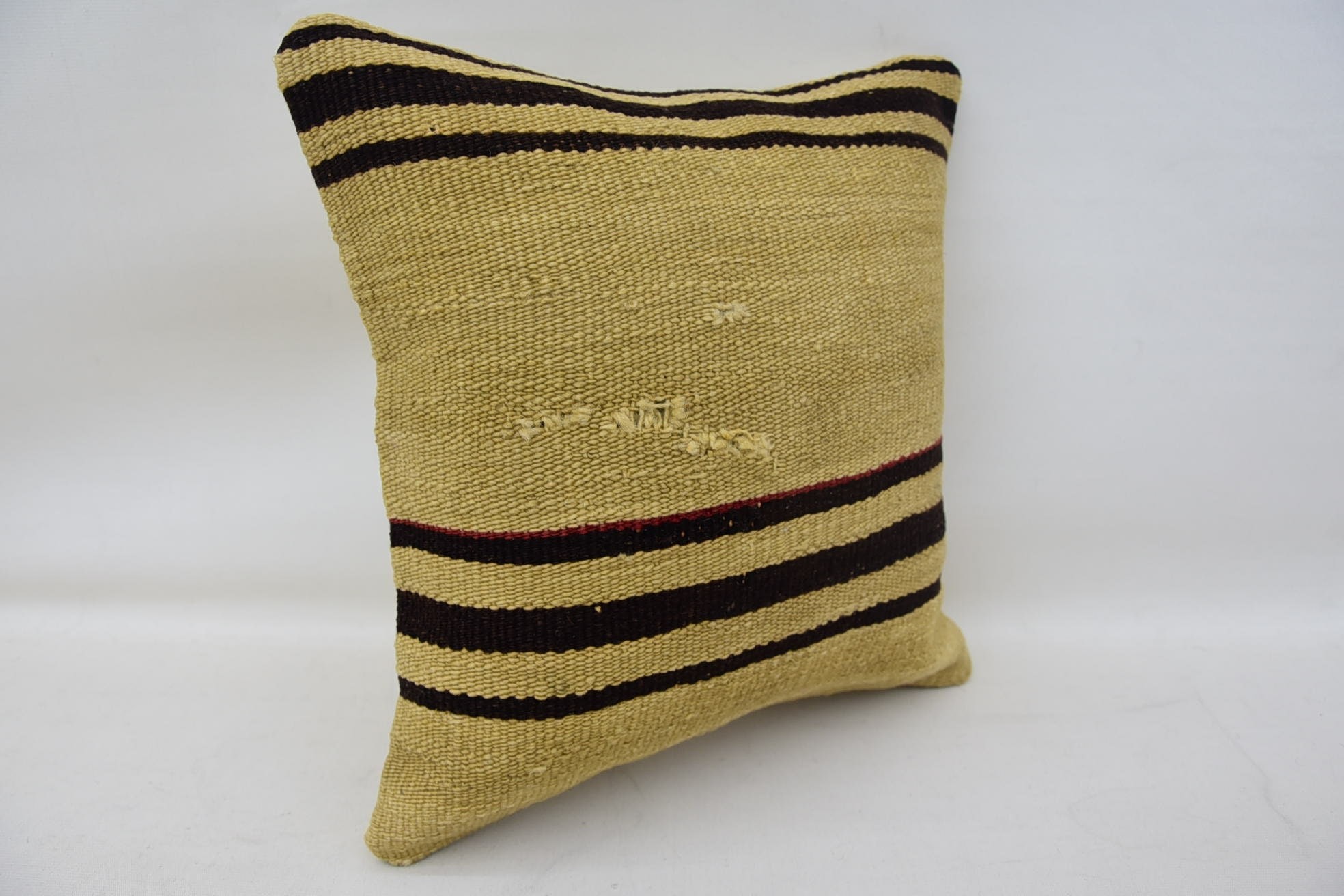 Gift Pillow, Handmade Kilim Cushion, Ethnical Kilim Rug Pillow, Couch Cushion, Handmade Throw Pillow Case, 14"x14" Beige Cushion