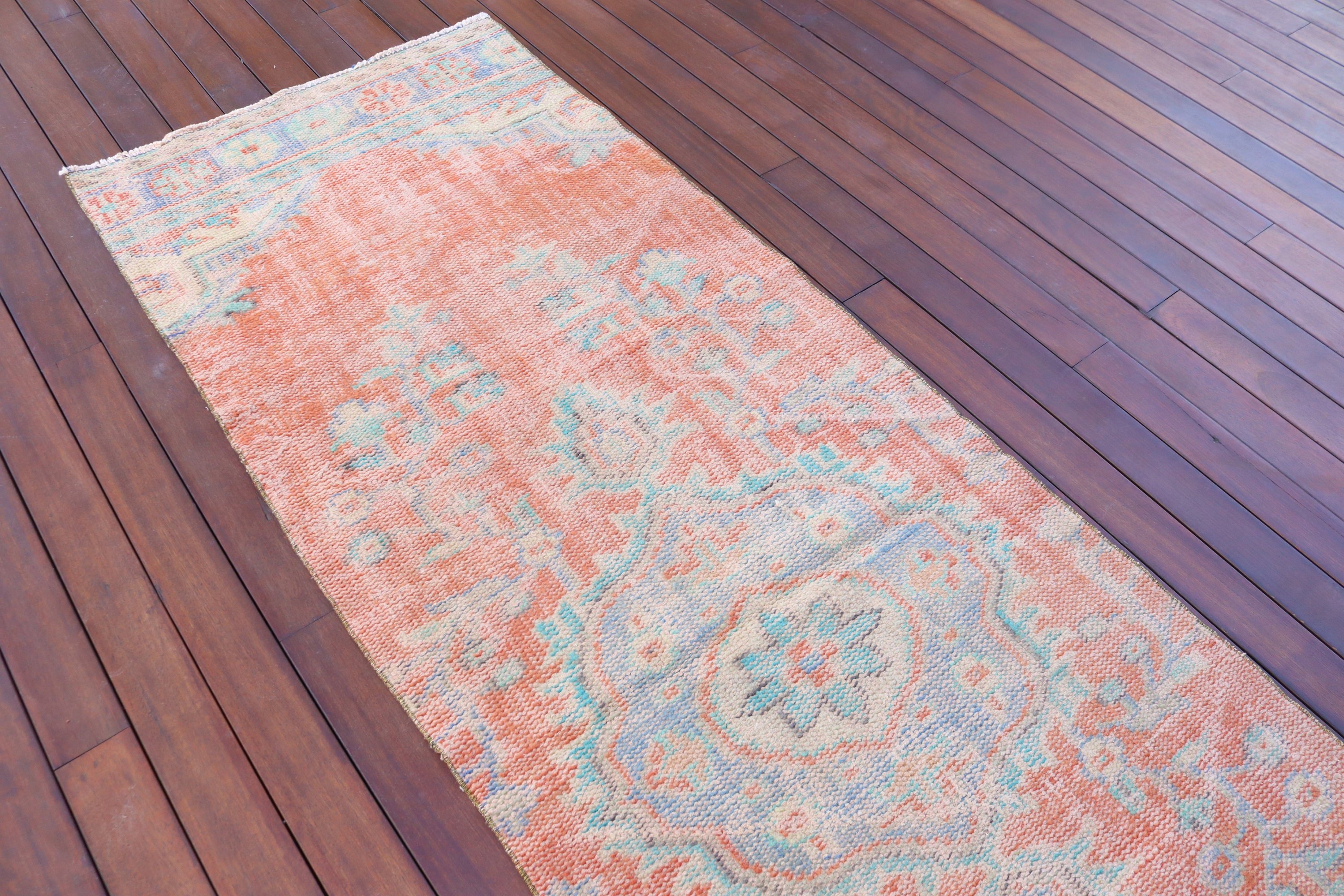 Corridor Rug, Vintage Rug, Beni Ourain Runner Rugs, Moroccan Rugs, 2.8x8.9 ft Runner Rug, Orange Moroccan Rugs, Turkish Rug, Wool Rug