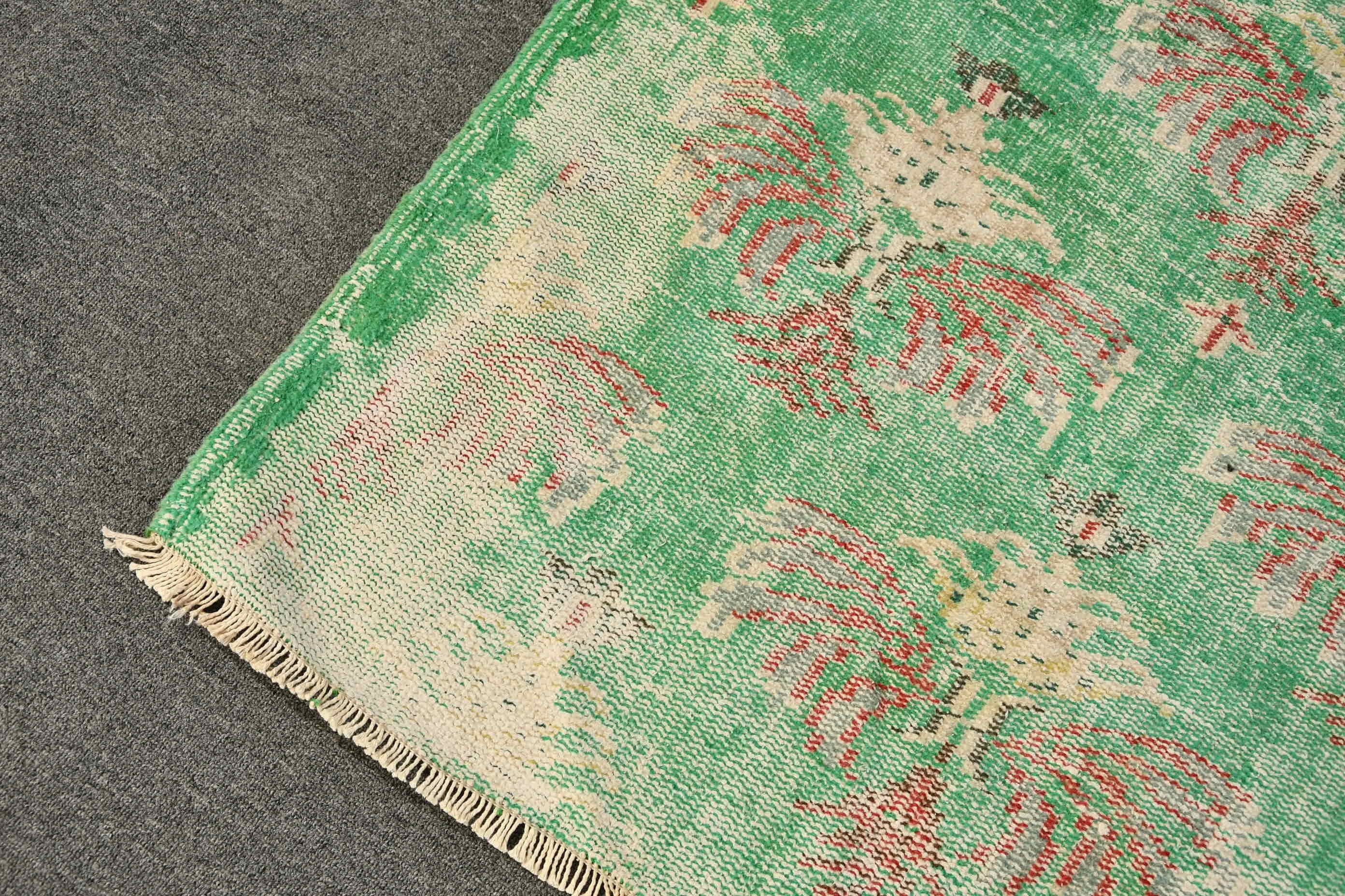 Bedroom Rugs, Rugs for Dining Room, Dining Room Rug, Turkish Rug, Kitchen Rug, 6.2x8.4 ft Large Rugs, Vintage Rug, Green Kitchen Rug