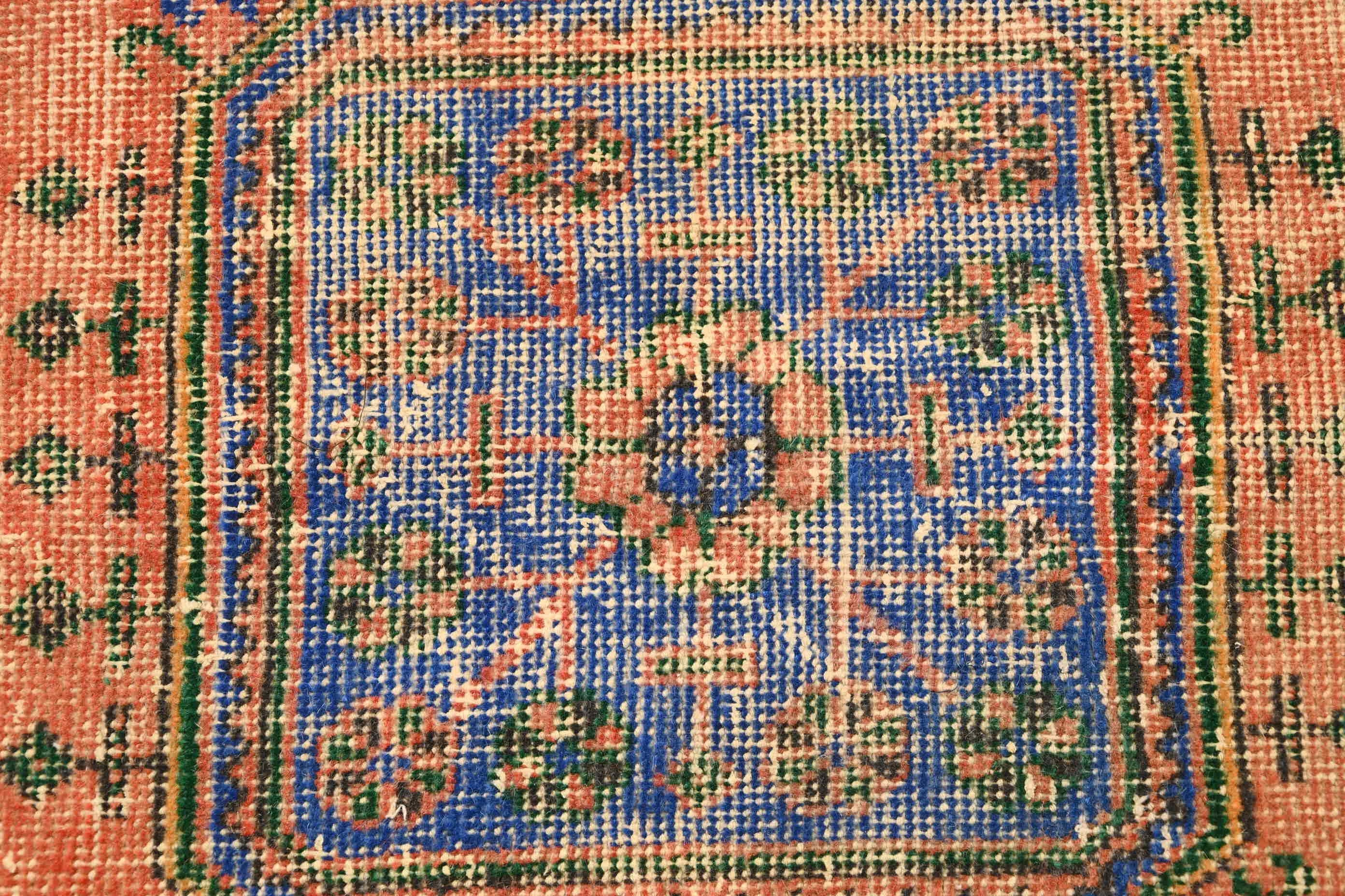 Vintage Halı, 3x8,1 ft Runner Halı, Koridor Halıları, Soğuk Halı, Koridor Halısı, Kırmızı Yer Halısı, Sanat Halısı, Türk Halısı, Merdiven Halısı