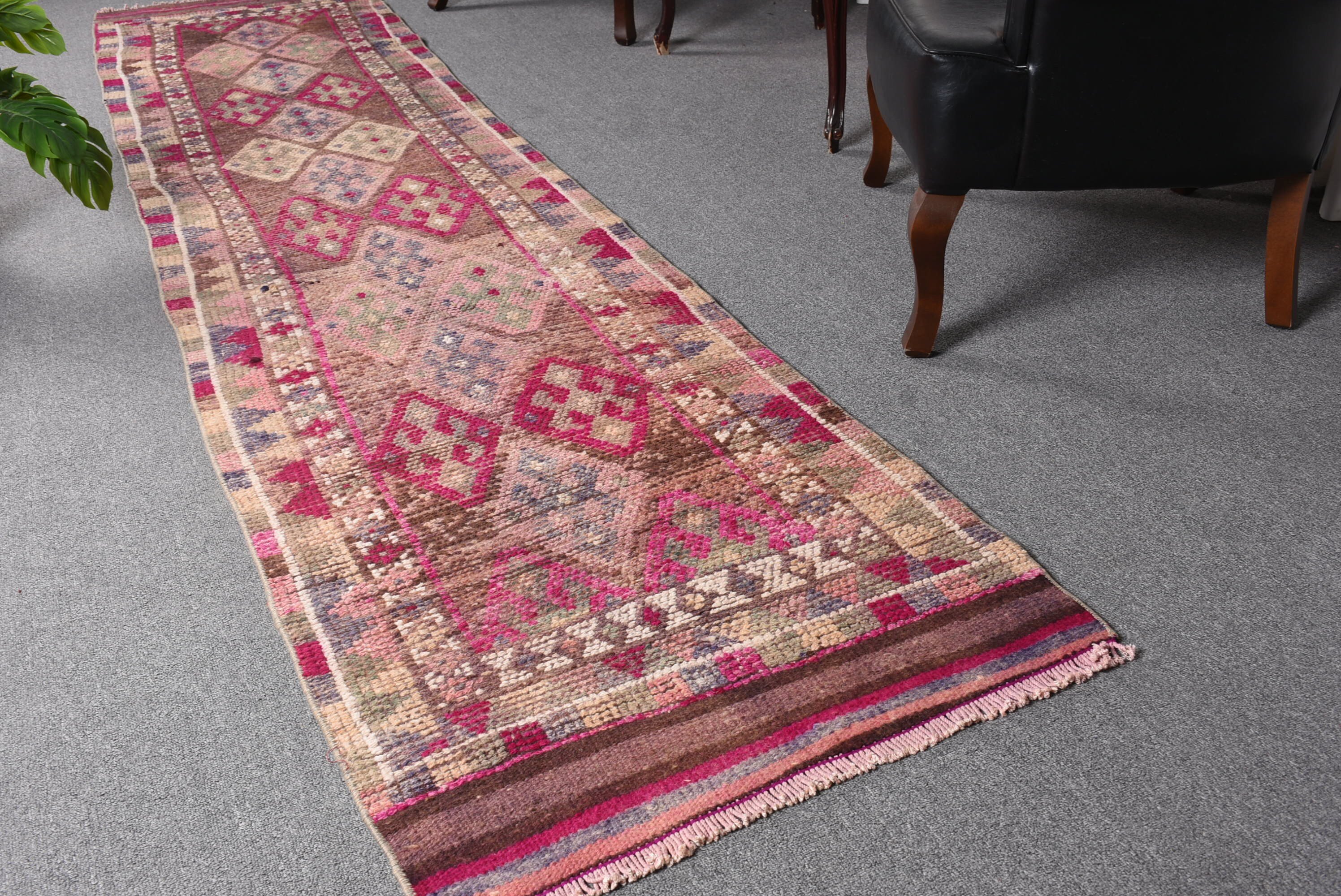 Purple Bedroom Rugs, Rugs for Kitchen, Stair Rug, Cool Rugs, 2.6x11.7 ft Runner Rugs, Antique Rug, Vintage Rugs, Turkish Rug, Corridor Rug