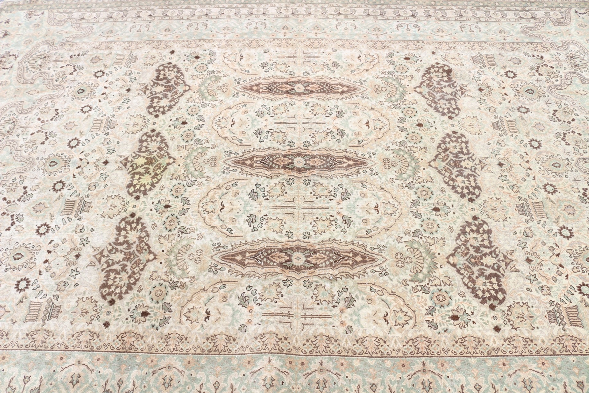 Dining Room Rugs, 6.7x9.4 ft Large Rugs, Turkish Rugs, Salon Rugs, Boho Rugs, Home Decor Rug, Green Antique Rugs, Vintage Rug, Bedroom Rugs