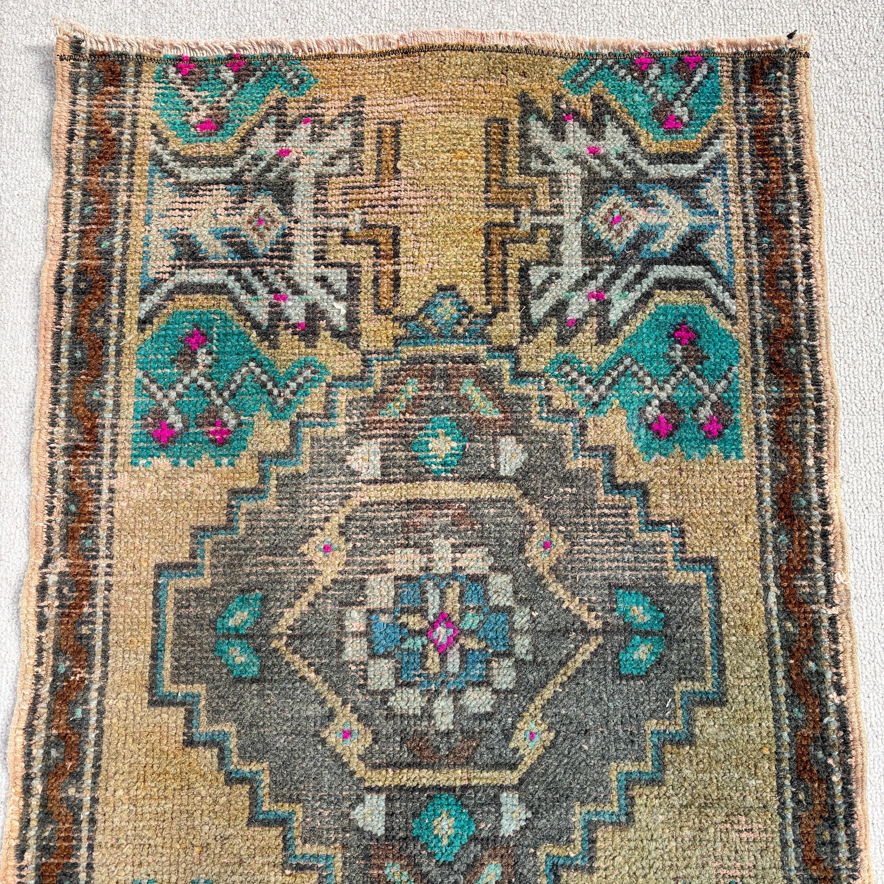 Wall Hanging Rug, Statement Rugs, 1.8x2.9 ft Small Rugs, Nursery Rug, Turkish Rugs, Modern Rug, Vintage Rugs, Yellow Statement Rug