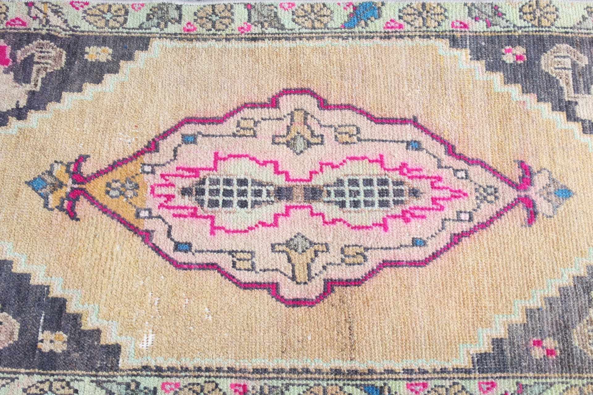 Nursery Rug, Vintage Rug, Cool Rug, Antique Rug, Entry Rugs, Rugs for Bath, 1.7x3.4 ft Small Rug, Turkish Rugs, Orange Antique Rugs