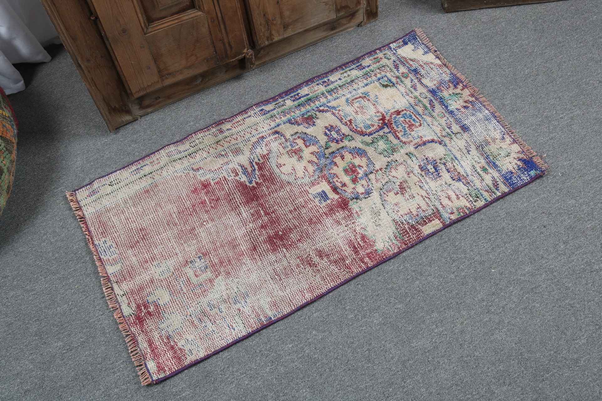 Vintage Rug, Neutral Rug, Luxury Rugs, Small Boho Rugs, Car Mat Rug, Kitchen Rug, 1.9x3.4 ft Small Rugs, Turkish Rugs, Purple Modern Rug