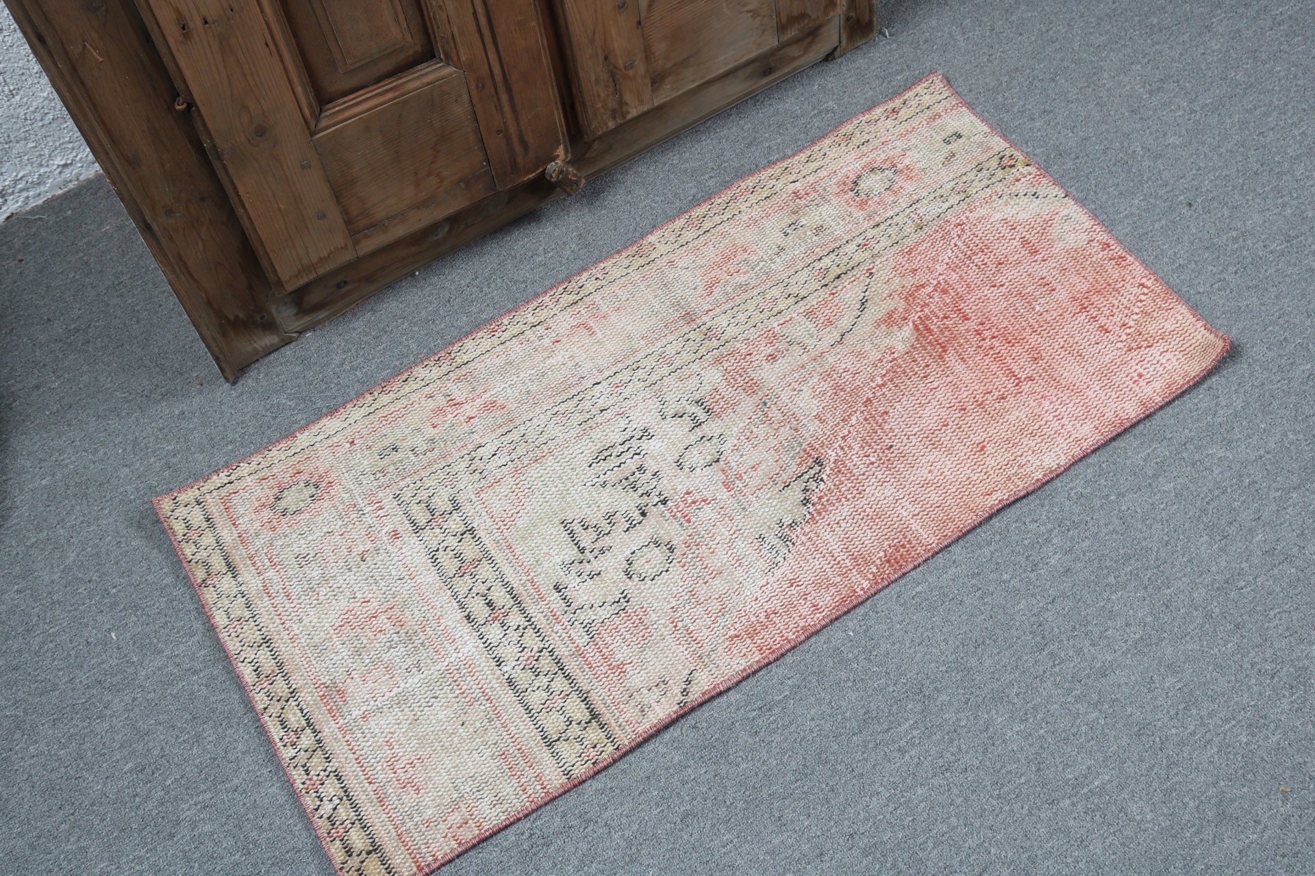 Türk Halısı, Giriş Halıları, Açıklama Halıları, Küçük Boho Halısı, Bej Boho Halısı, Mutfak Halıları, Modern Halılar, 1.6x3.3 ft Küçük Halı, Vintage Halı